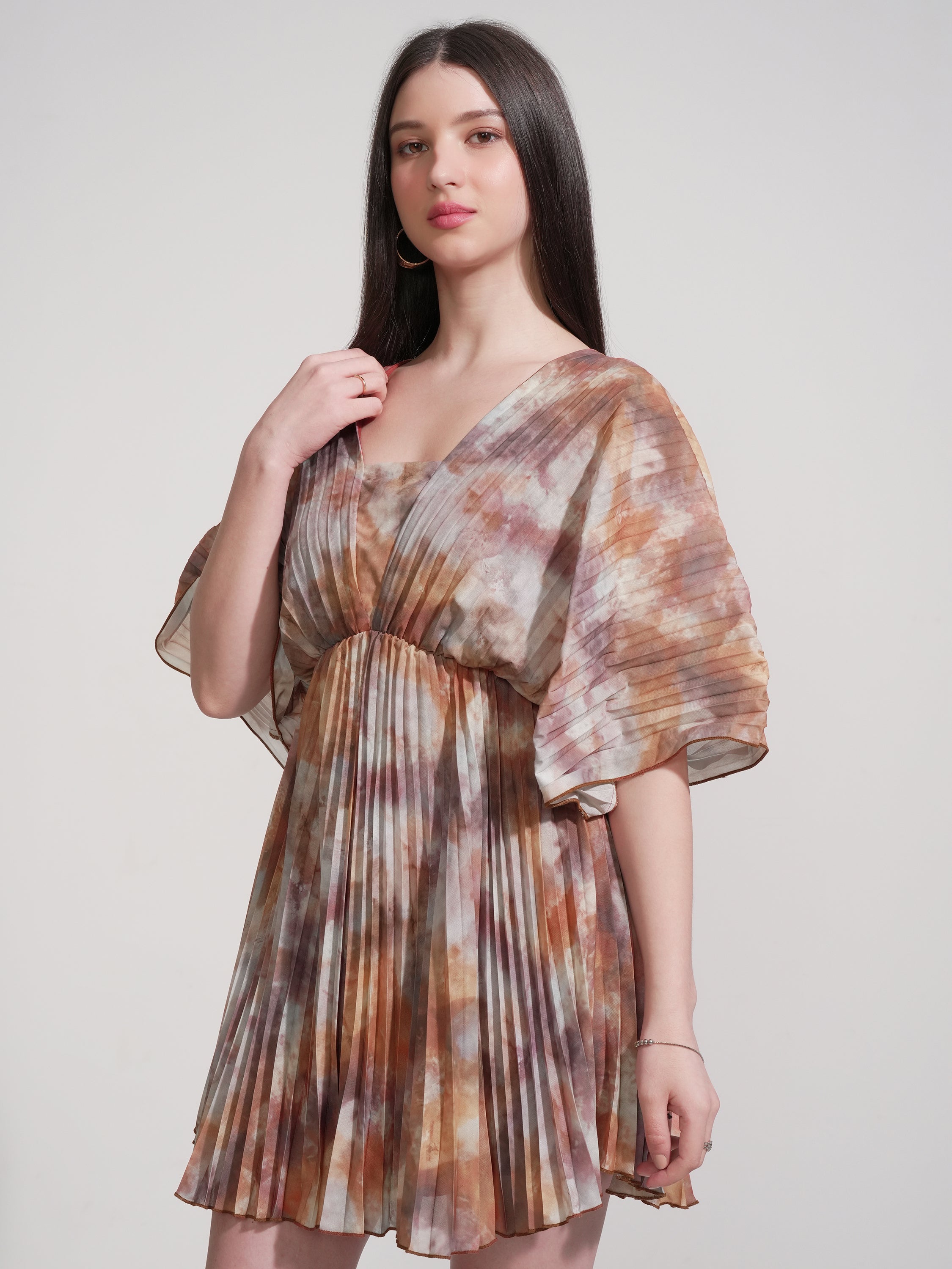 Tokyo Talkies Women Grey Printed Fit And Flare Dress - Grey - Image 4