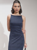 Tokyo Talkies Women Blue Striped Bodycon Dress - Blue - Image 1
