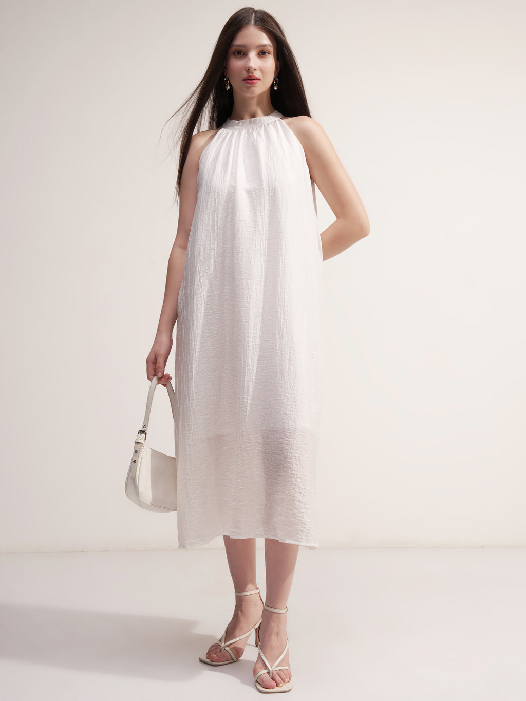 Tokyo Talkies Women White Solid Maxi Dress - White - Image 1