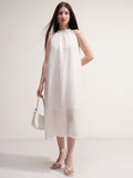 Tokyo Talkies Women White Solid Maxi Dress - White - Image 1