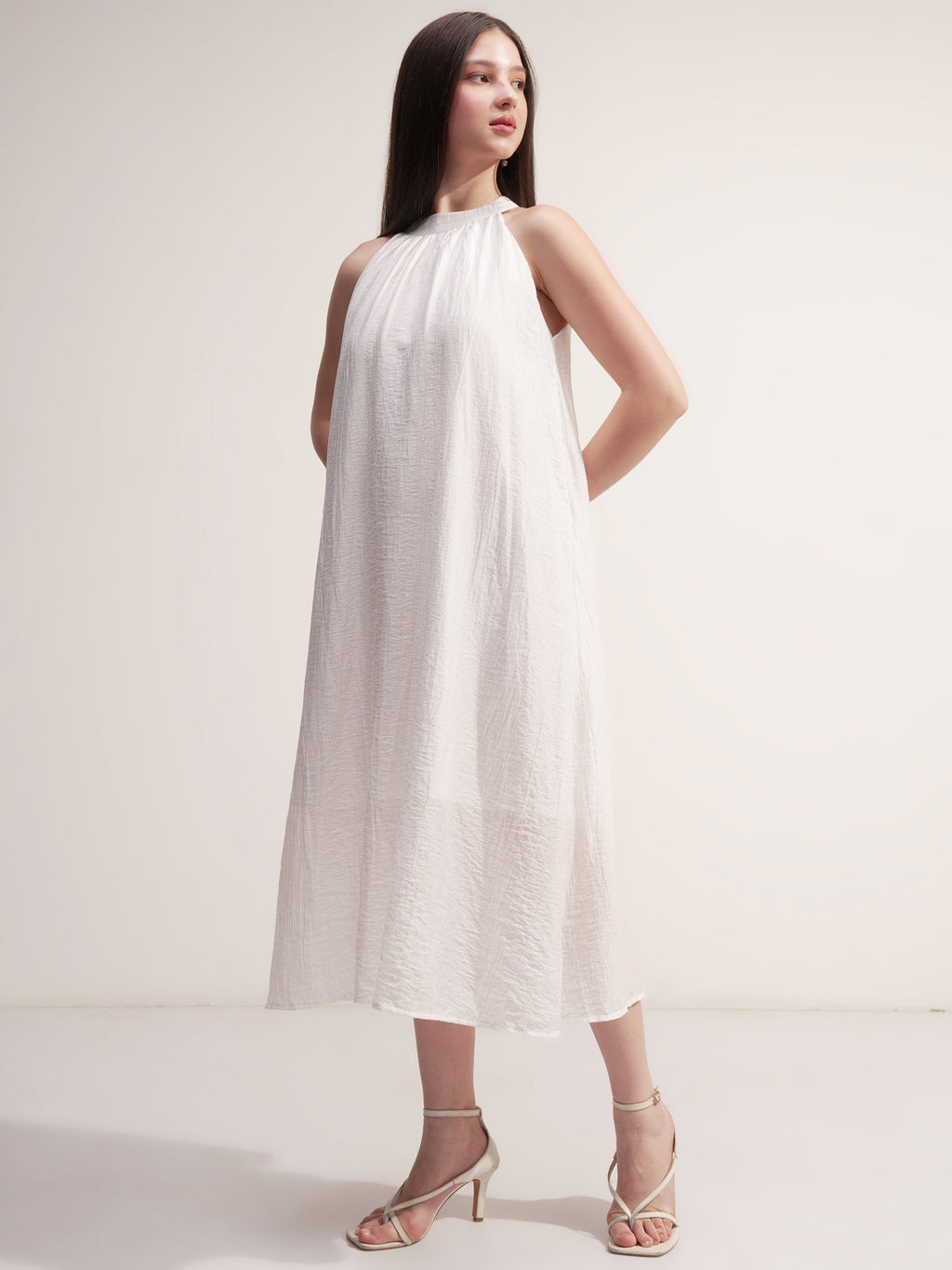 Tokyo Talkies Women White Solid Maxi Dress - White - Image 2