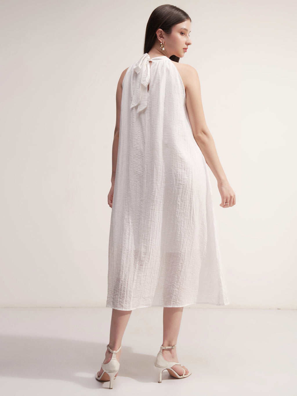 Tokyo Talkies Women White Solid Maxi Dress - White - Image 3