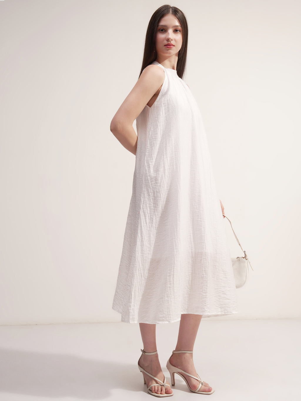 Tokyo Talkies Women White Solid Maxi Dress - White - Image 4