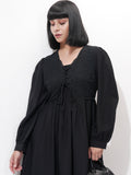 Tokyo Talkies Women Black Solid Fit and Flare Dress - Black - Image 1