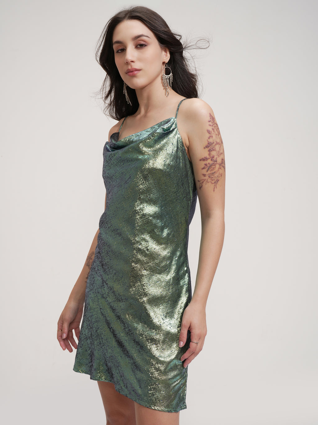 Tokyo Talkies Women Turquoise Solid Fit And Flare Dress - Turquoise - Image 4