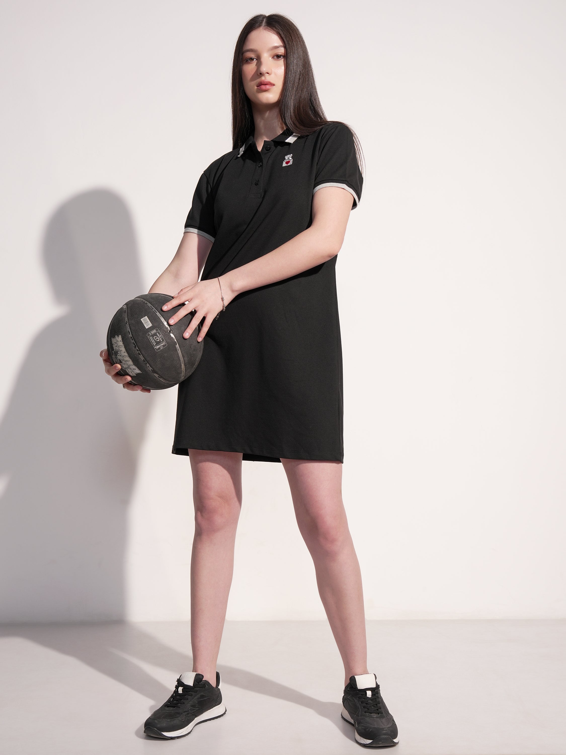 Tokyo Talkies Women Black Solid T-shirt Dress - Black - Image 2