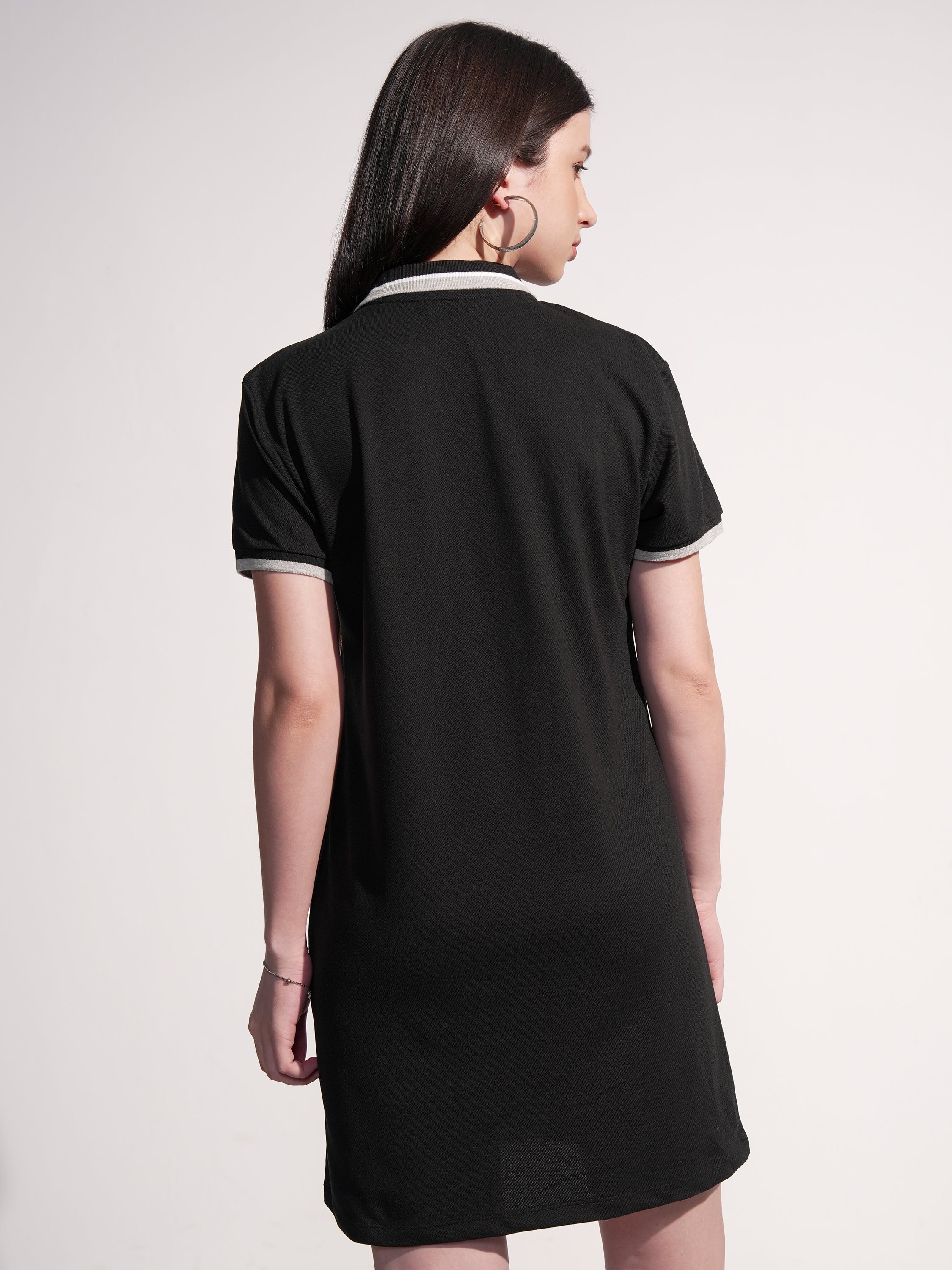 Tokyo Talkies Women Black Solid T-shirt Dress - Black - Image 3