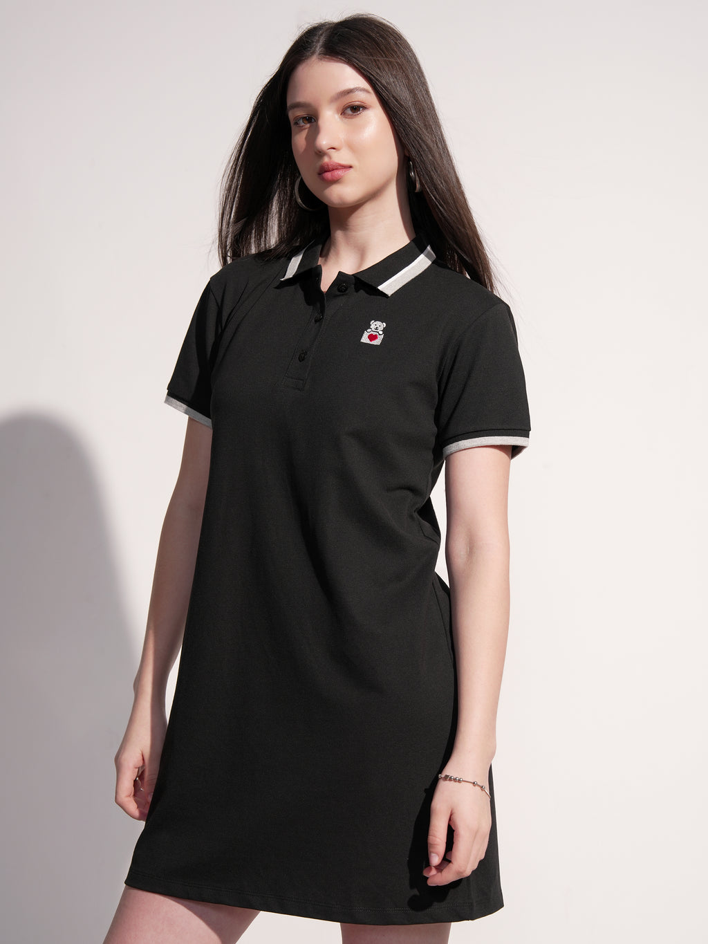 Tokyo Talkies Women Black Solid T-shirt Dress - Black - Image 4