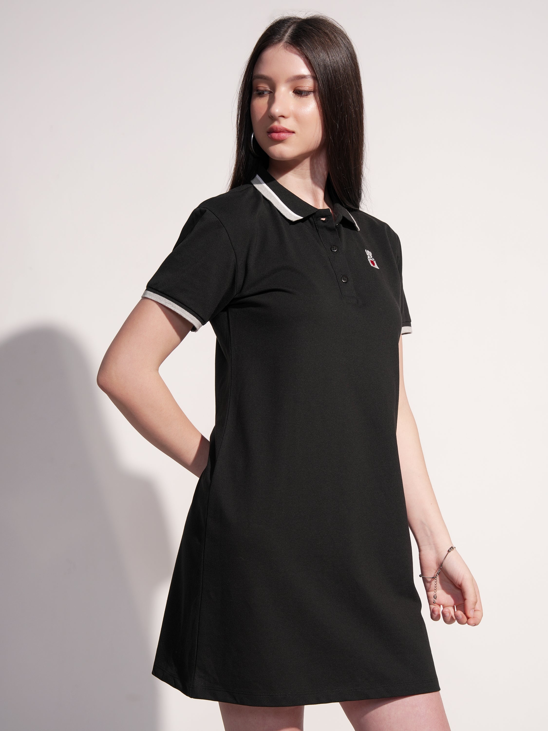 Tokyo Talkies Women Black Solid T-shirt Dress - Black - Image 6