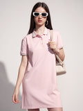 Tokyo Talkies Women Pink Solid T-shirt Dress - Pink - Image 1