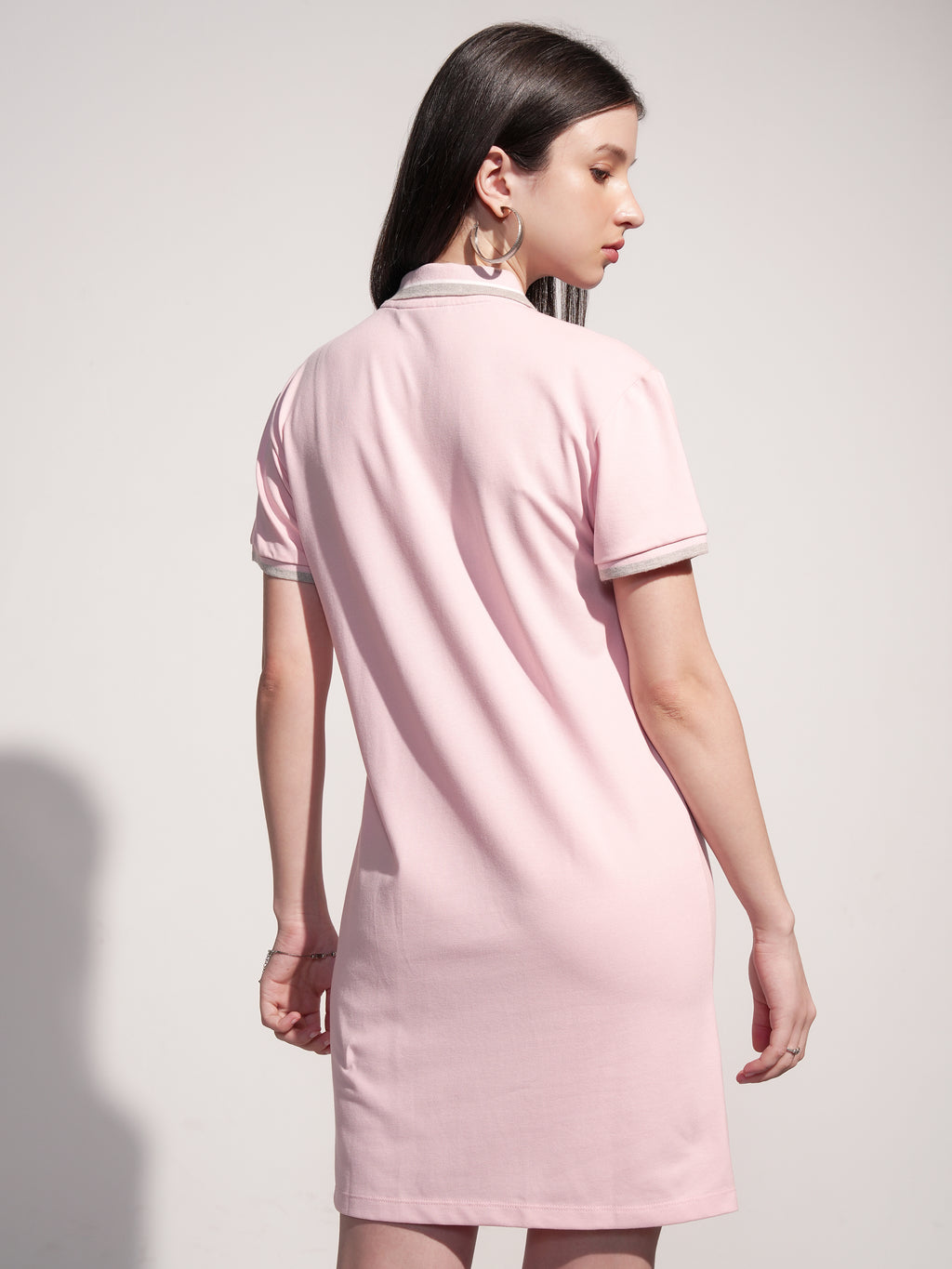 Tokyo Talkies Women Pink Solid T-shirt Dress - Pink - Image 3