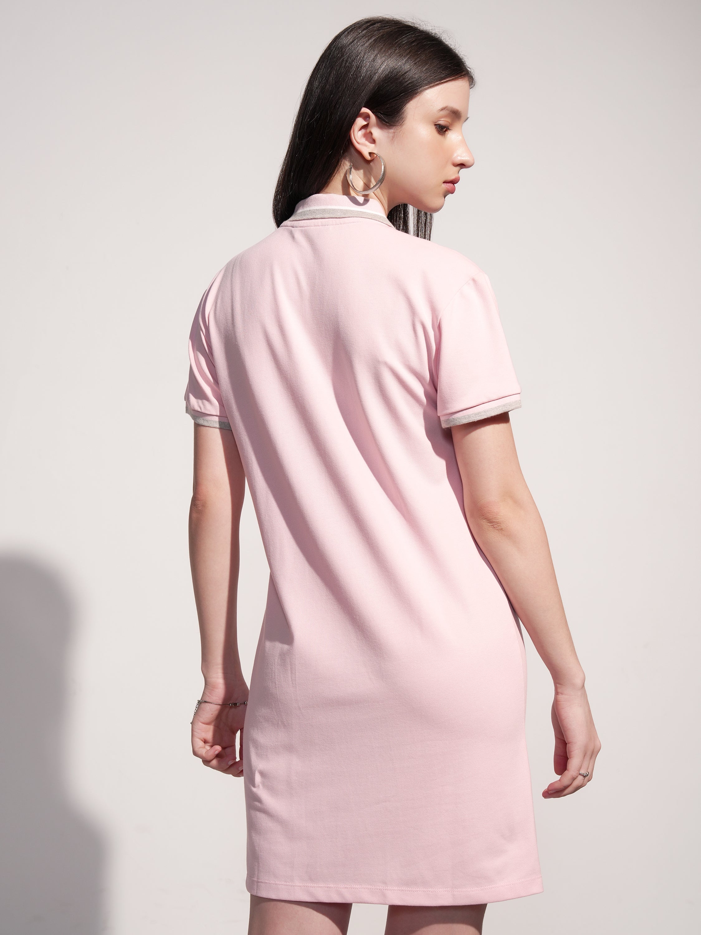 Tokyo Talkies Women Pink Solid T-shirt Dress - Pink - Image 3