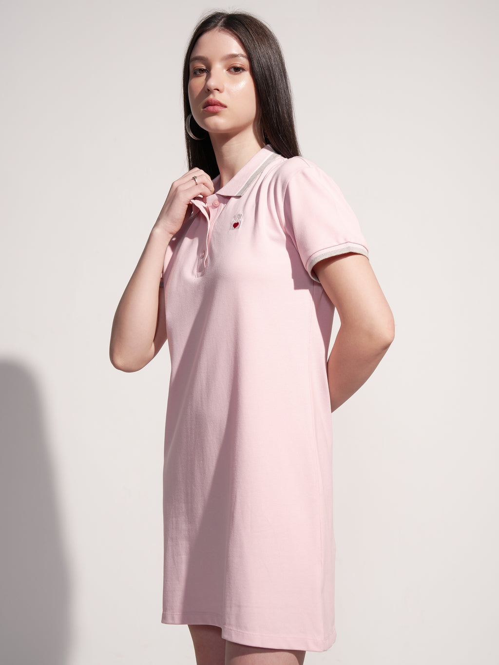 Tokyo Talkies Women Pink Solid T-shirt Dress - Pink - Image 4