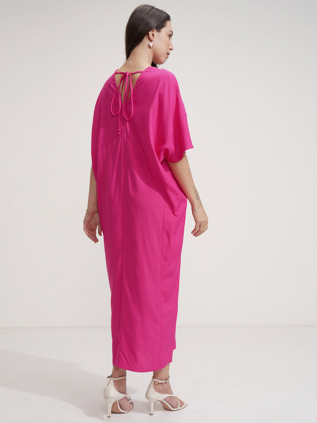 Tokyo Talkies Women Pink Self Design Fit And Flare Dress - Pink - Image 3