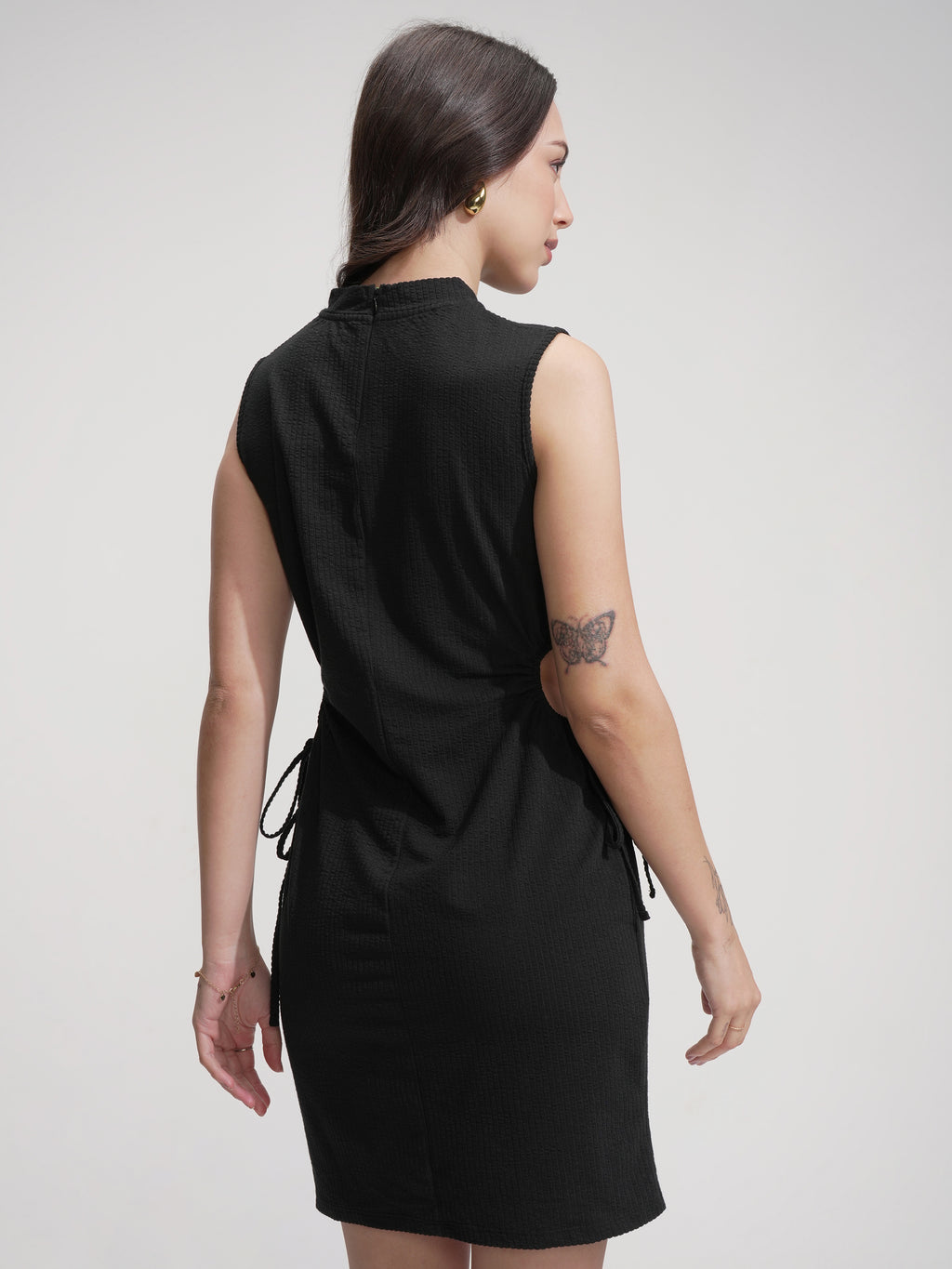 Tokyo Talkies Women Black Solid Sheath Dress - Black - Image 3