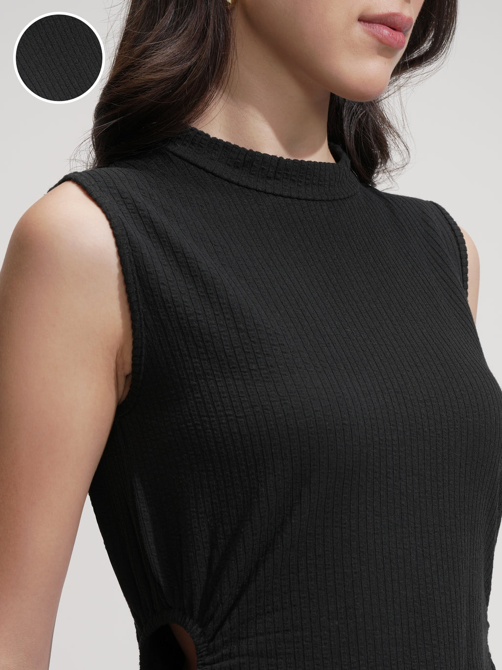 Tokyo Talkies Women Black Solid Sheath Dress - Black - Image 5