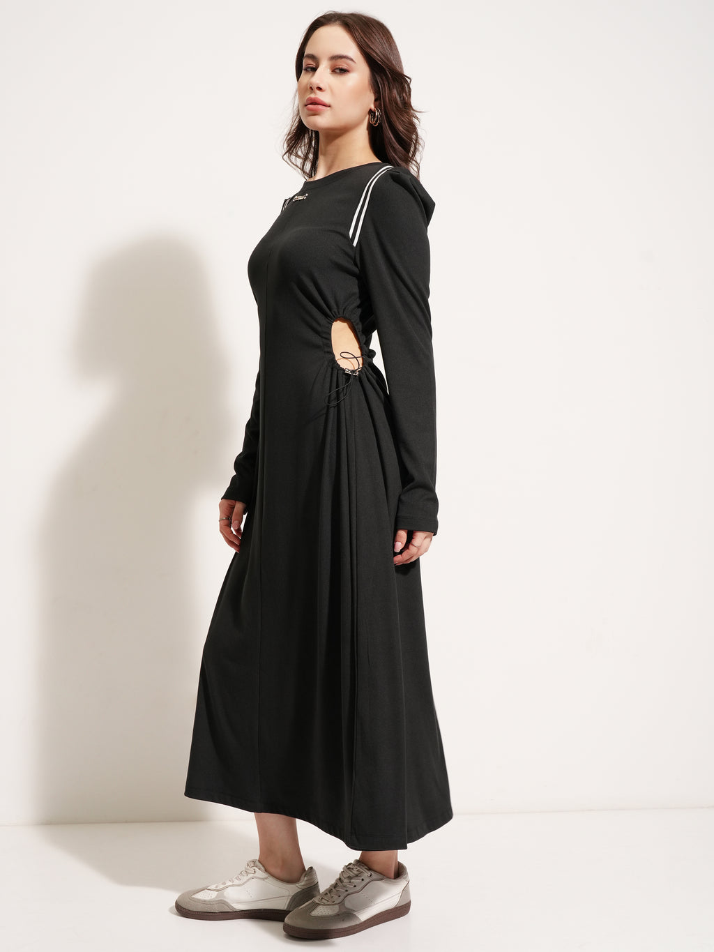 Tokyo Talkies Women Black Solid Maxi Dress - Black - Image 4