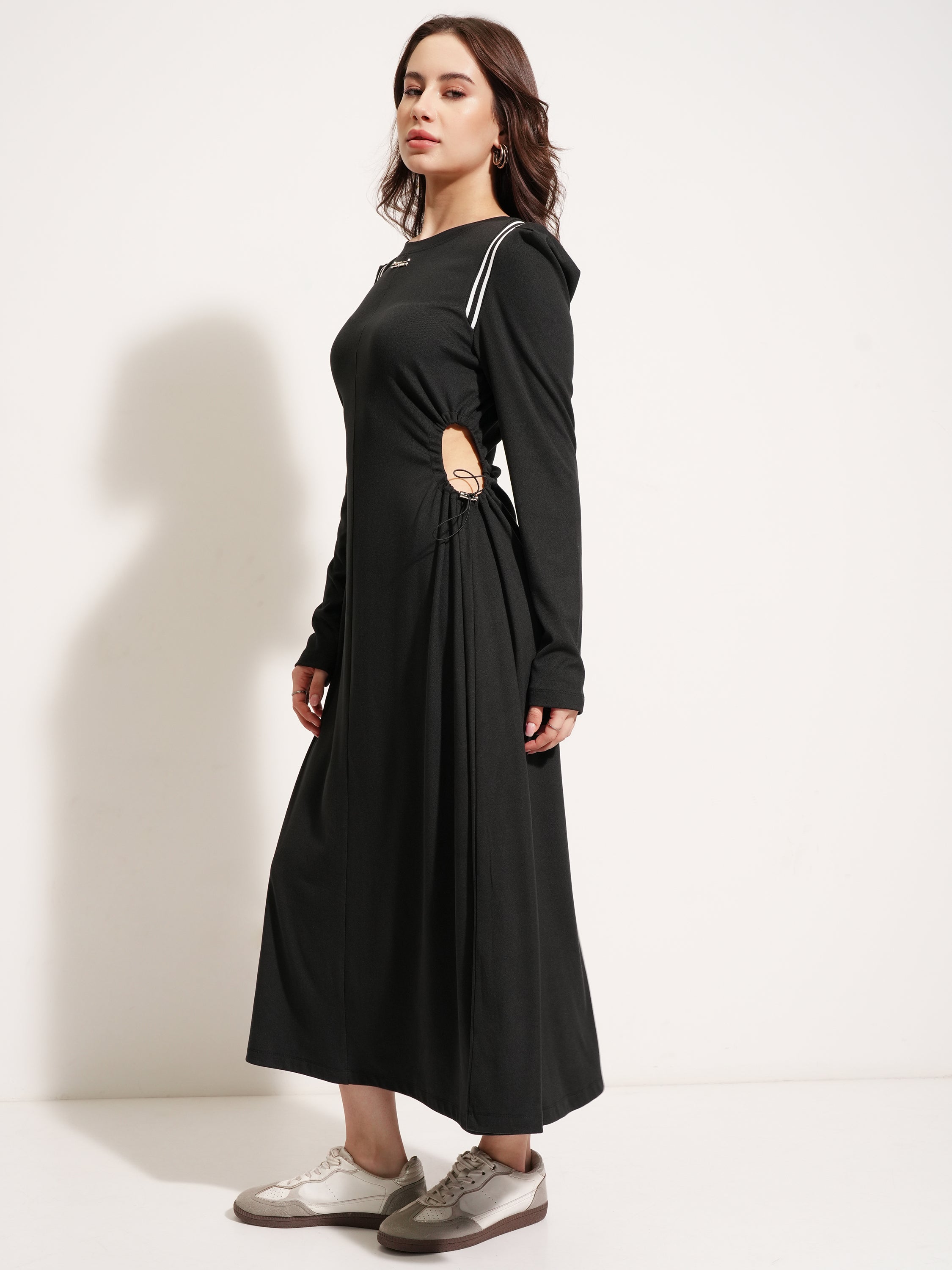 Tokyo Talkies Women Black Solid Maxi Dress - Black - Image 4