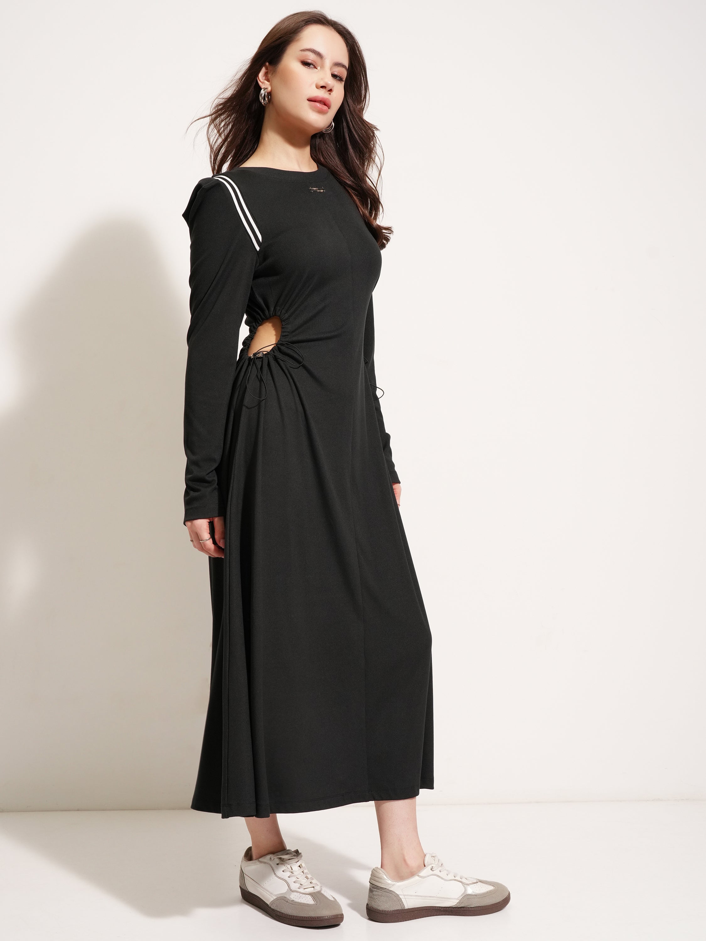 Tokyo Talkies Women Black Solid Maxi Dress - Black - Image 6