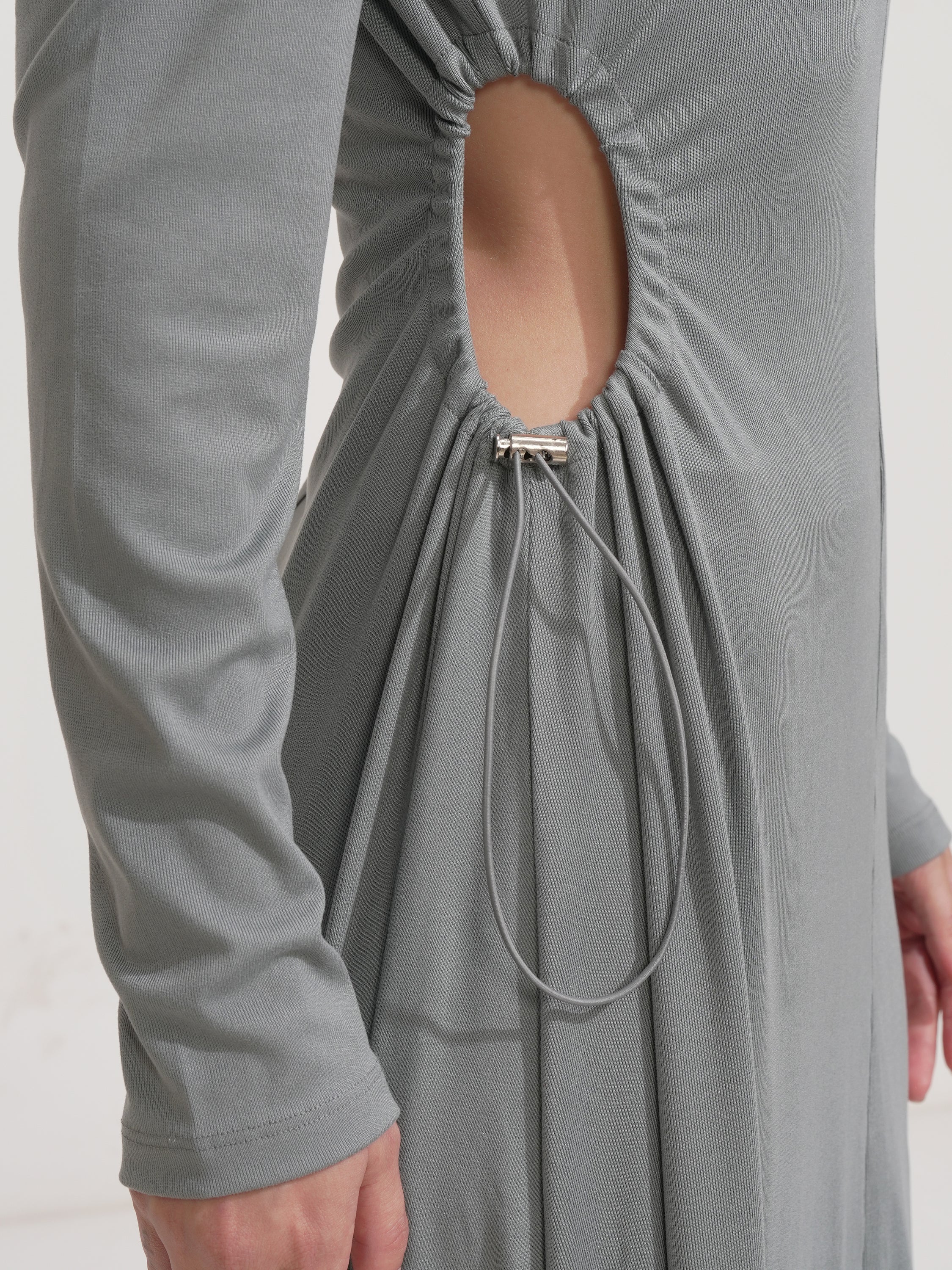 Tokyo Talkies Women Grey Solid Maxi Dress - Grey - Image 7