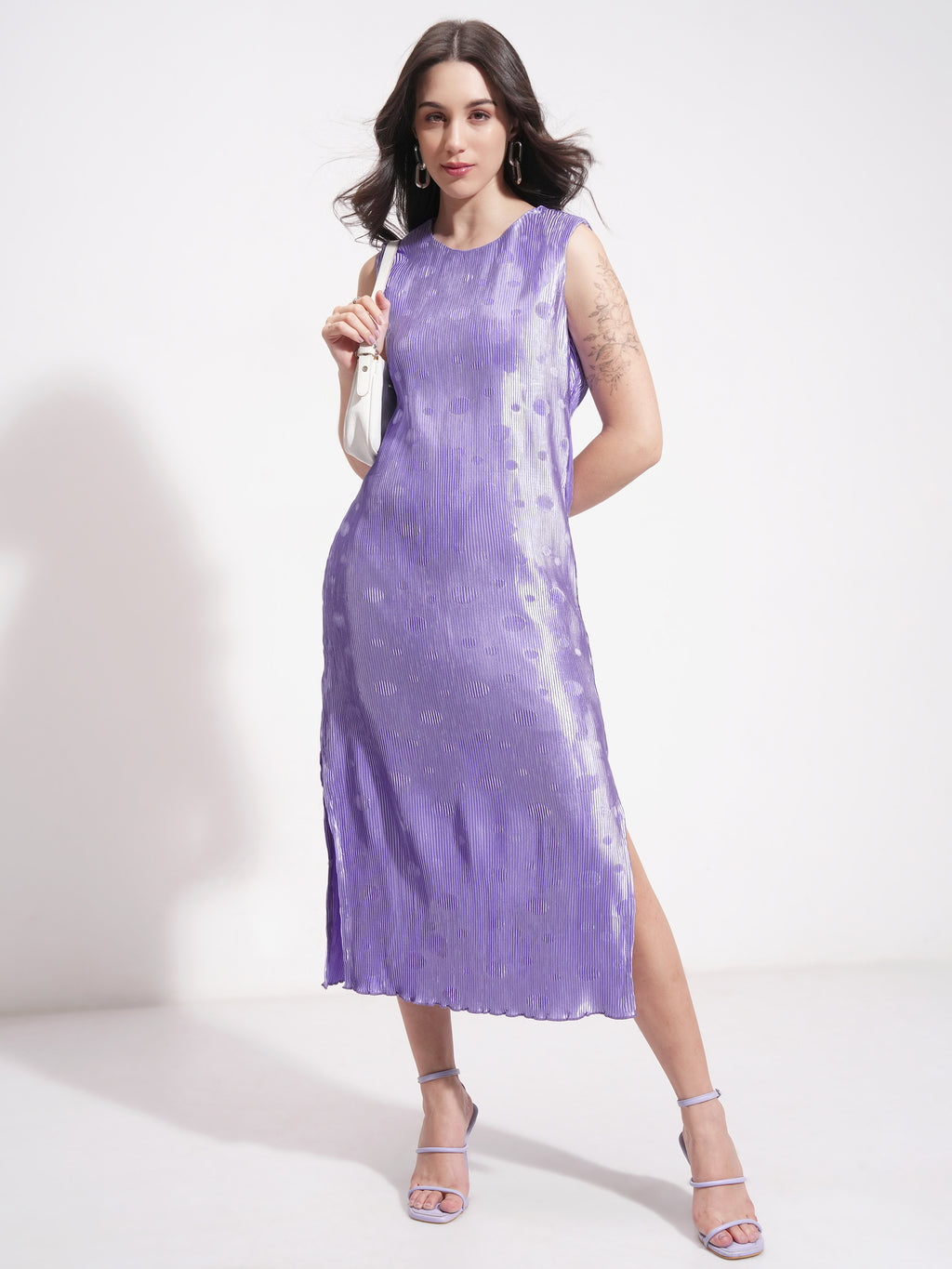 Tokyo Talkies Women Violet Printed A-Line Dress - Violet - Image 2