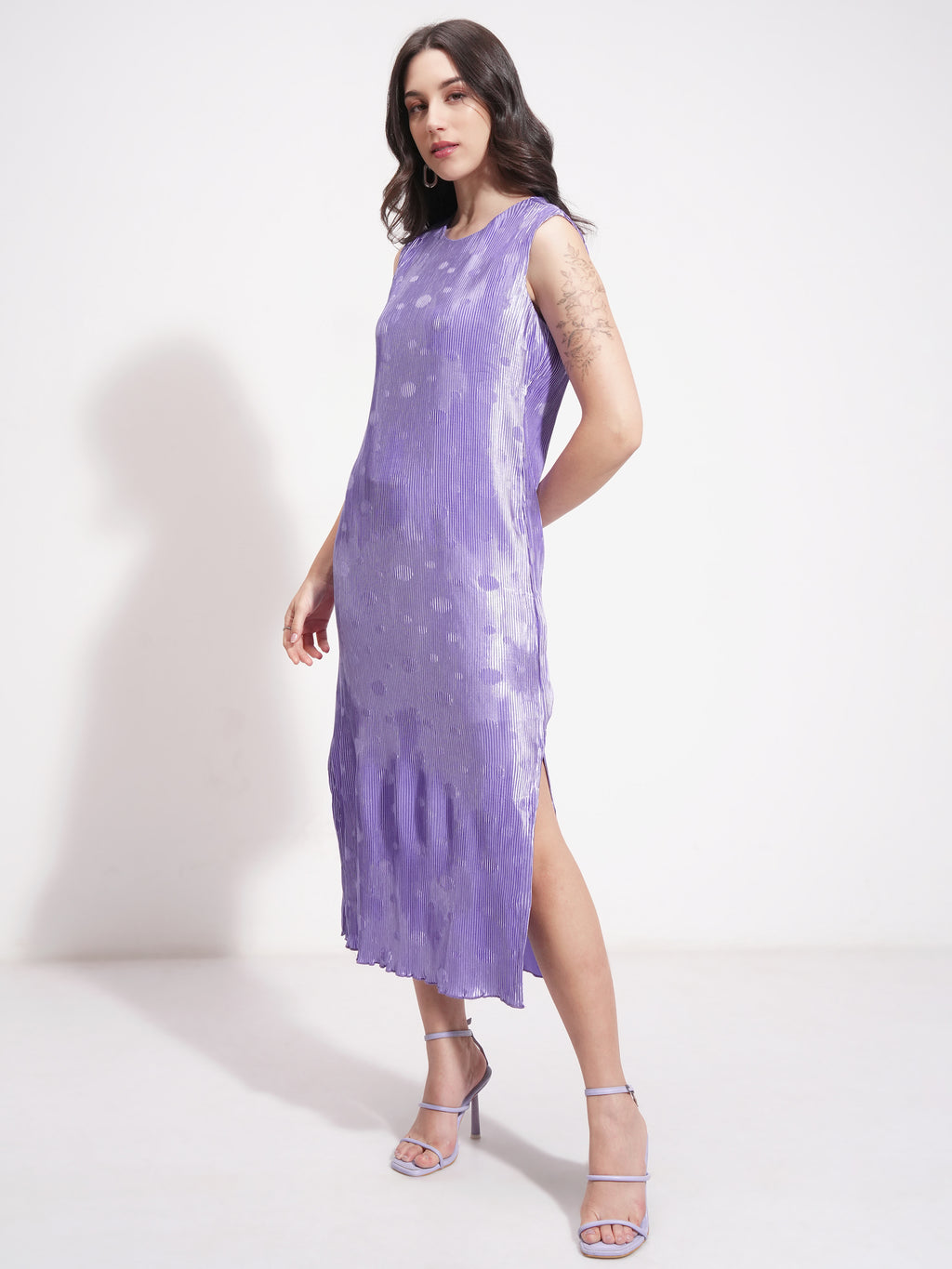 Tokyo Talkies Women Violet Printed A-Line Dress - Violet - Image 4