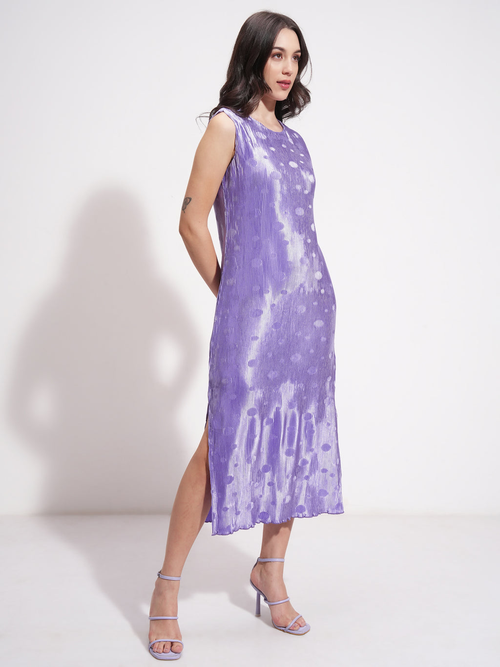Tokyo Talkies Women Violet Printed A-Line Dress - Violet - Image 6