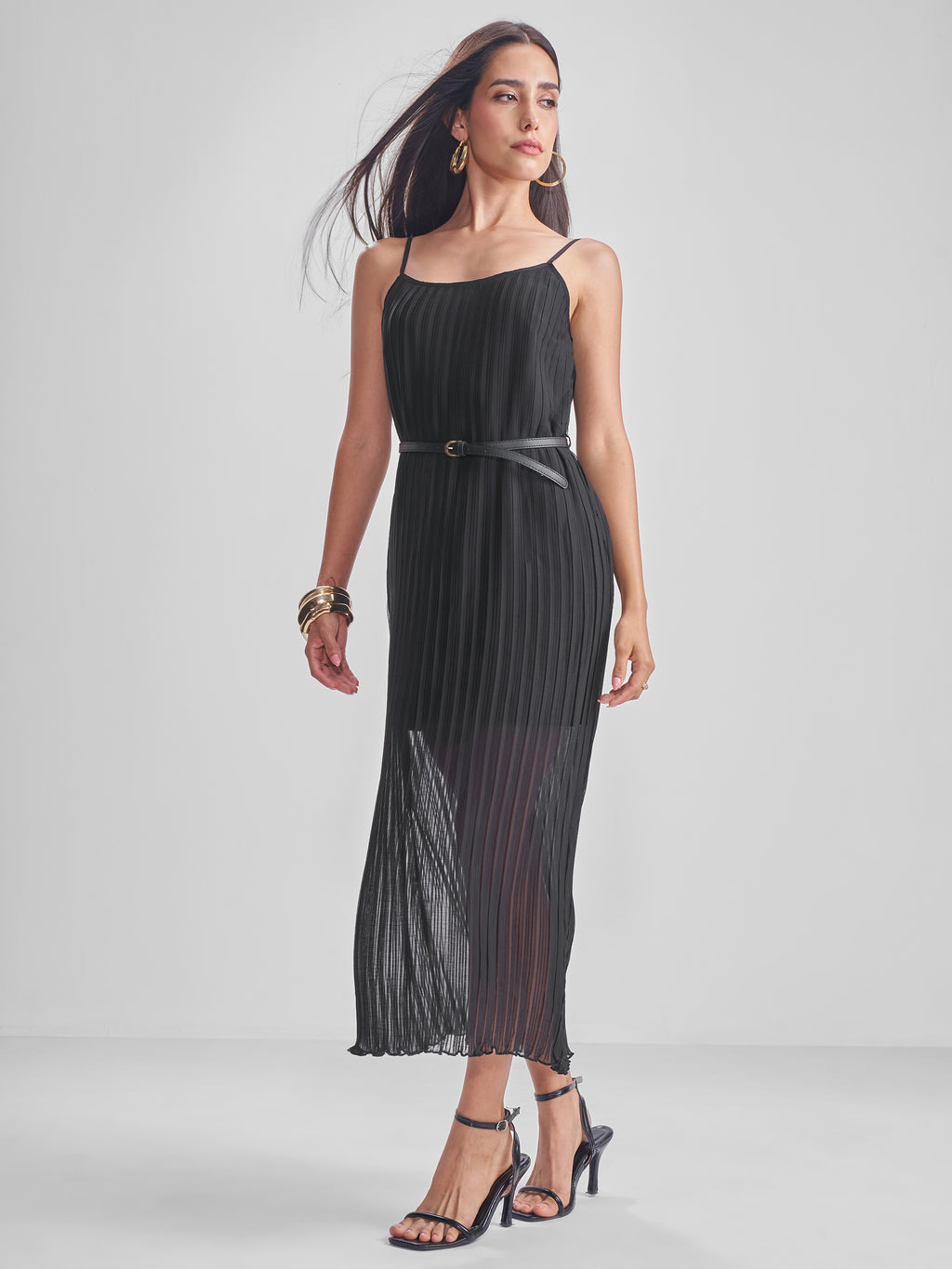 Tokyo Talkies Women Black Solid Maxi Dress - Black - Image 2