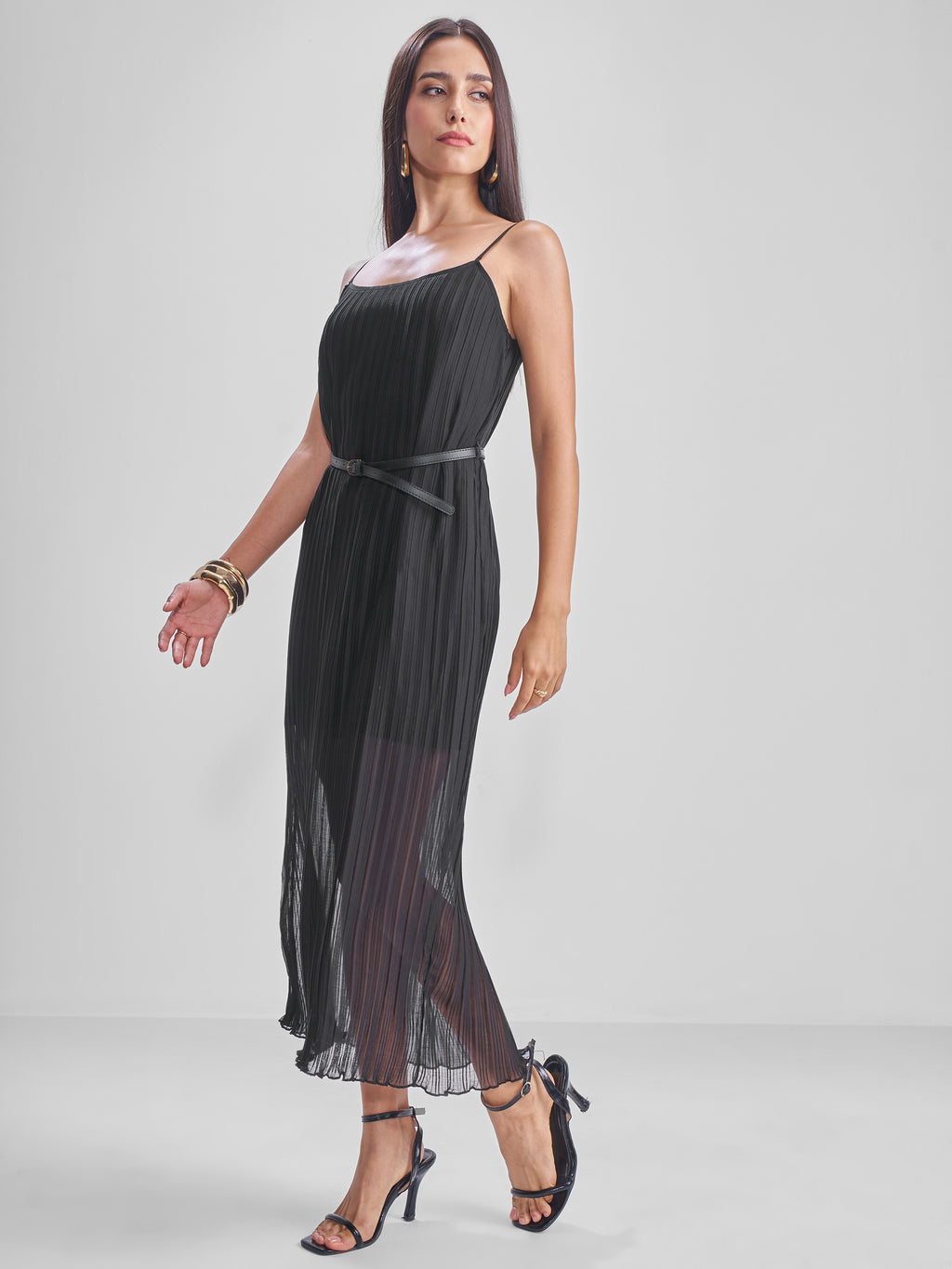 Tokyo Talkies Women Black Solid Maxi Dress - Black - Image 4