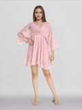 ESPYR By Tokyo Talkies Women Pink Embellished Fit and Flare Dress - Pink - Image 1