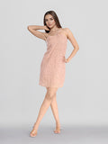 ESPYR By Tokyo Talkies Women Peach Embellished Fit and Flare Dress - Peach - Image 1