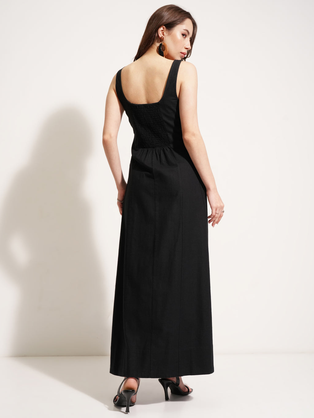 Tokyo Talkies Women Black Solid Maxi Dress - Black - Image 3