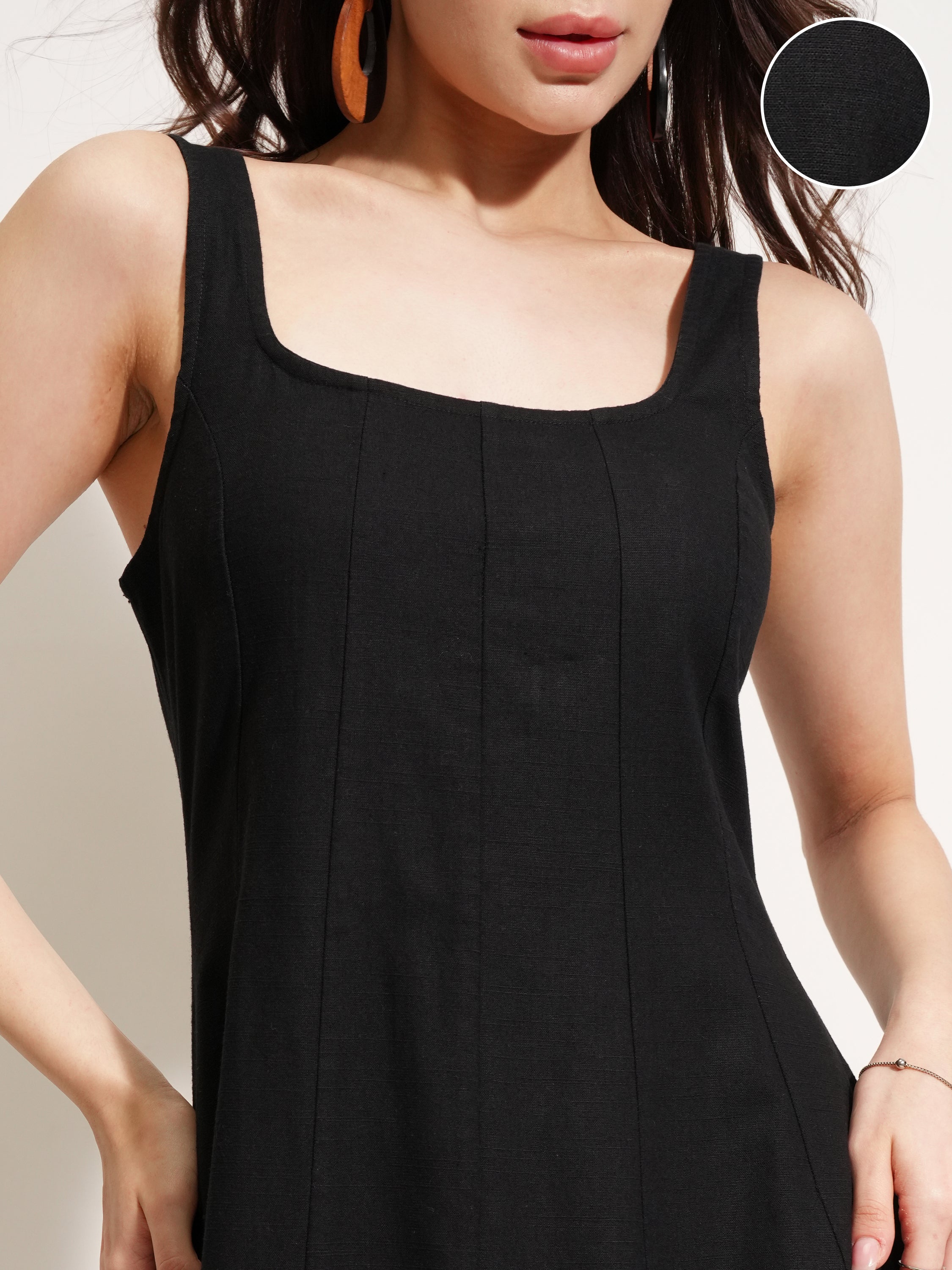 Tokyo Talkies Women Black Solid Maxi Dress - Black - Image 5