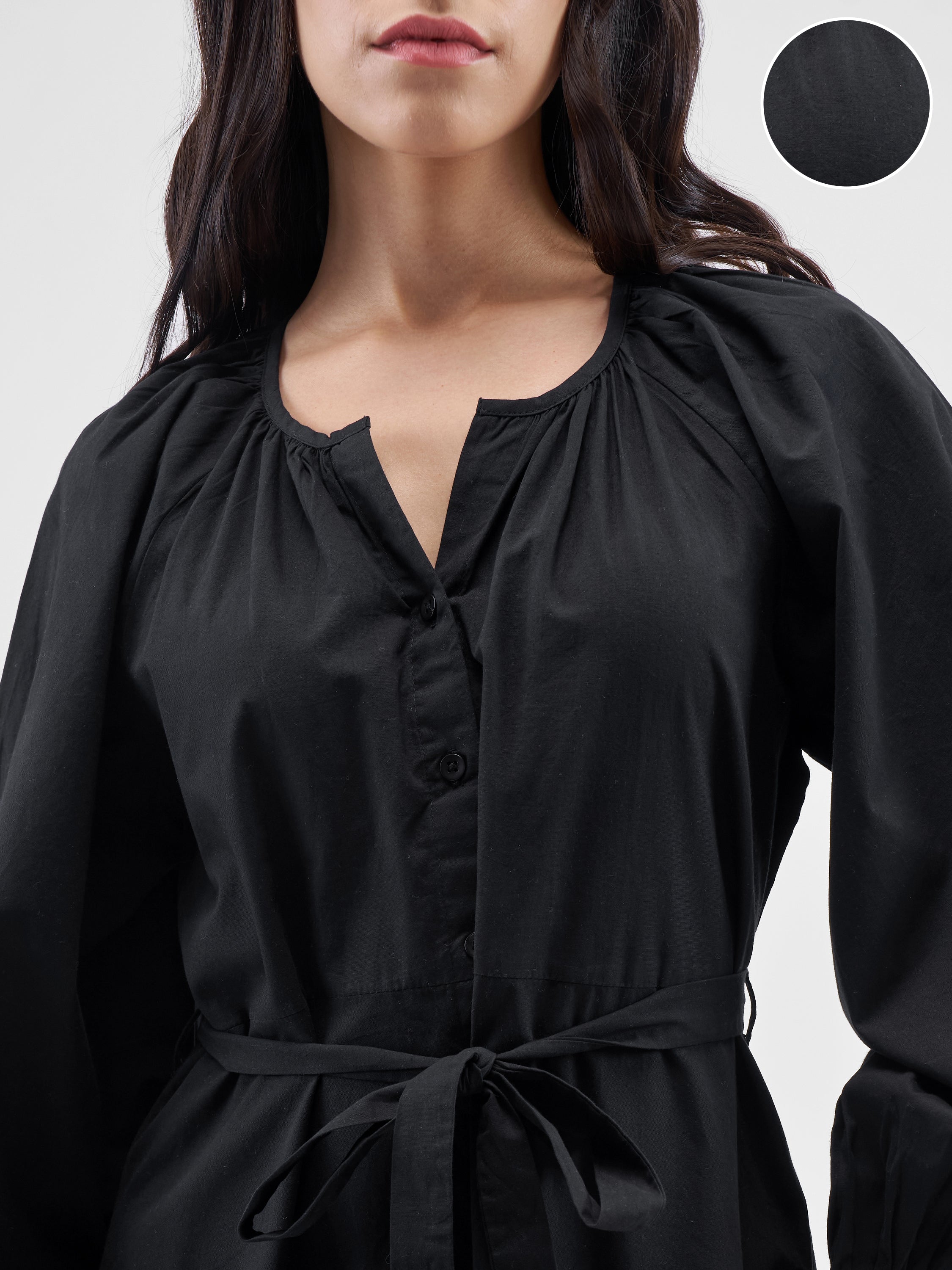 Tokyo Talkies Women Black Printed Fit and Flare Dress - Black - Image 5