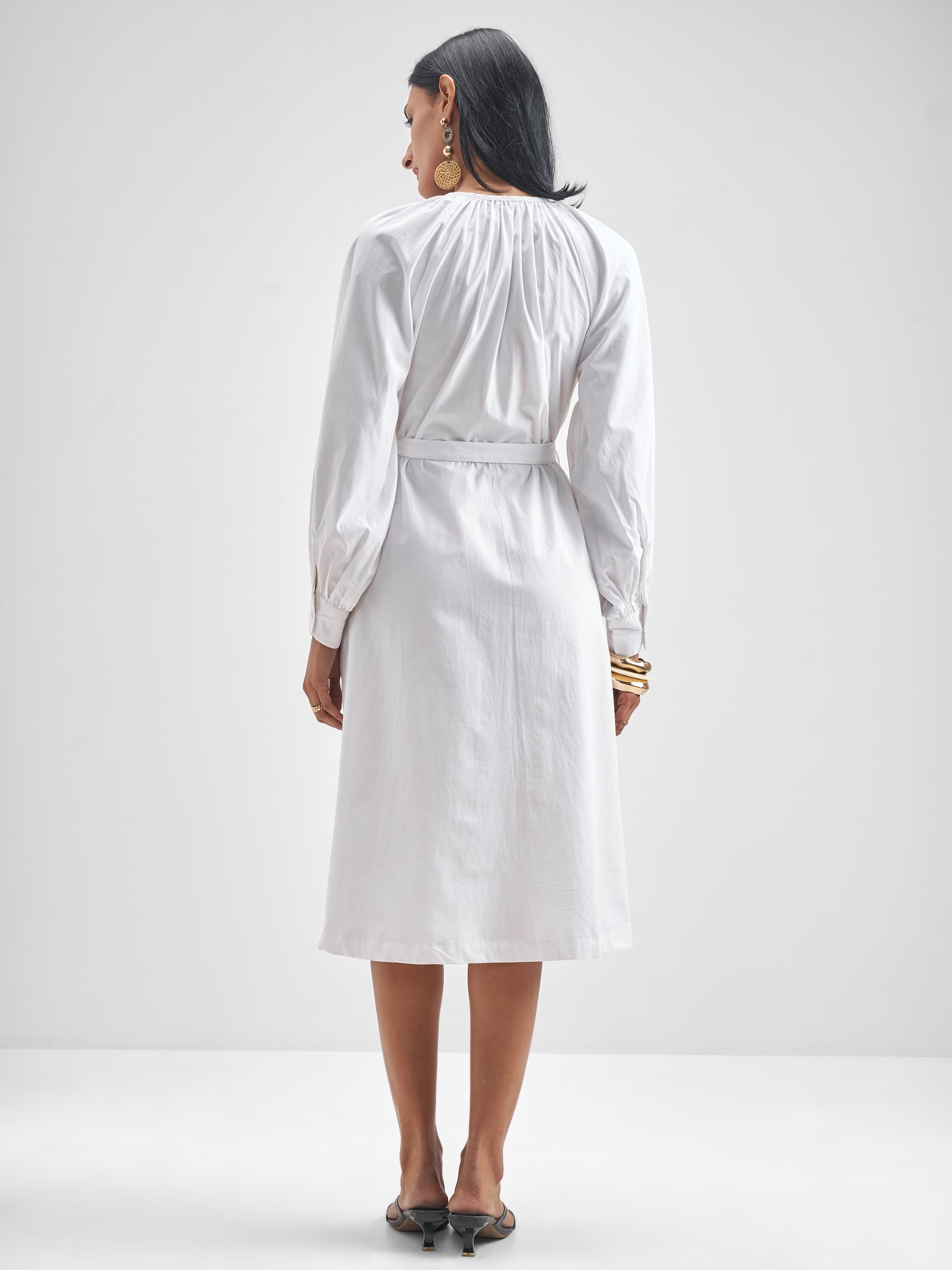 Tokyo Talkies Women White Printed A-Line Dress - White - Image 3