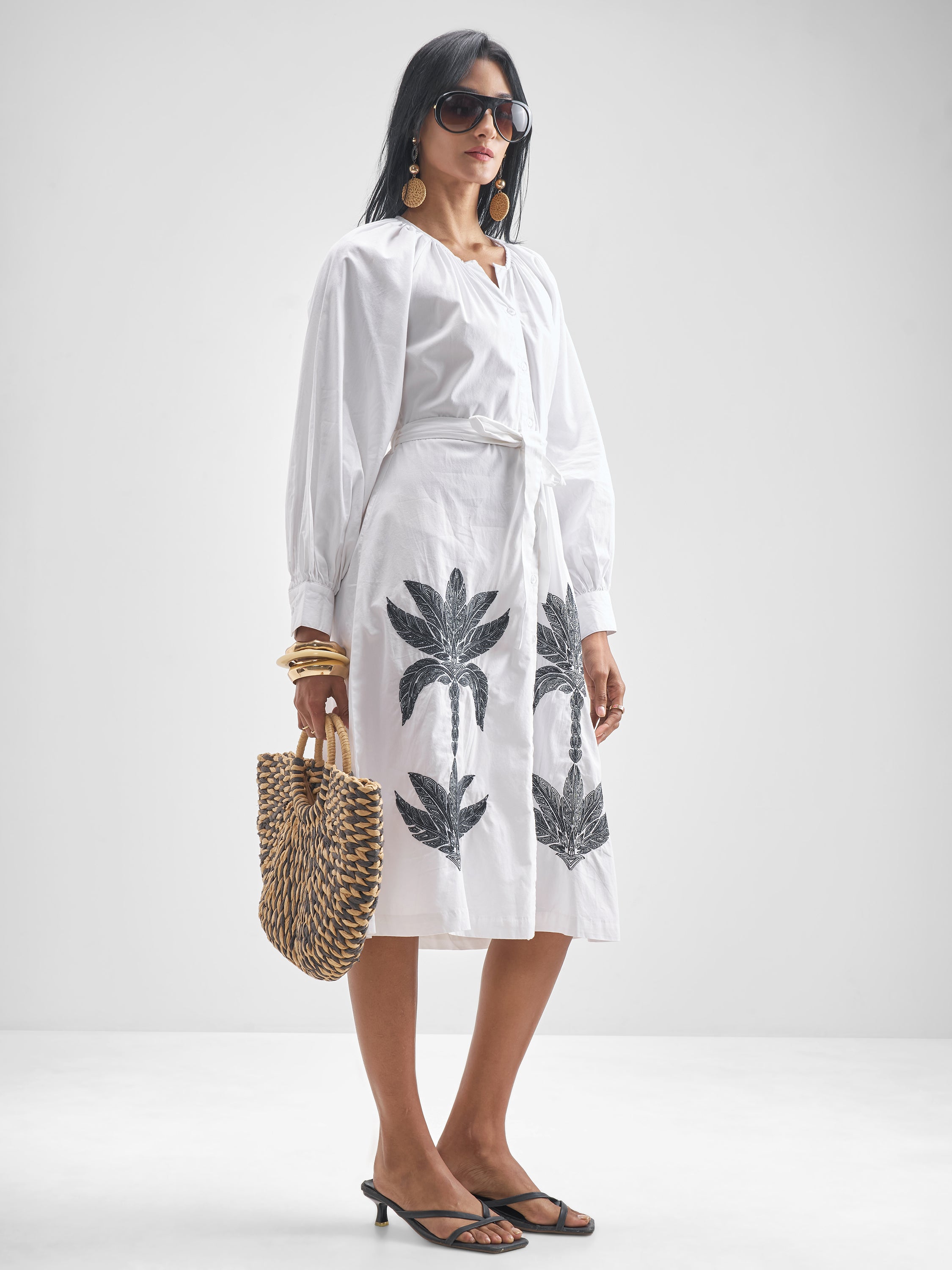 Tokyo Talkies Women White Printed A-Line Dress - White - Image 4