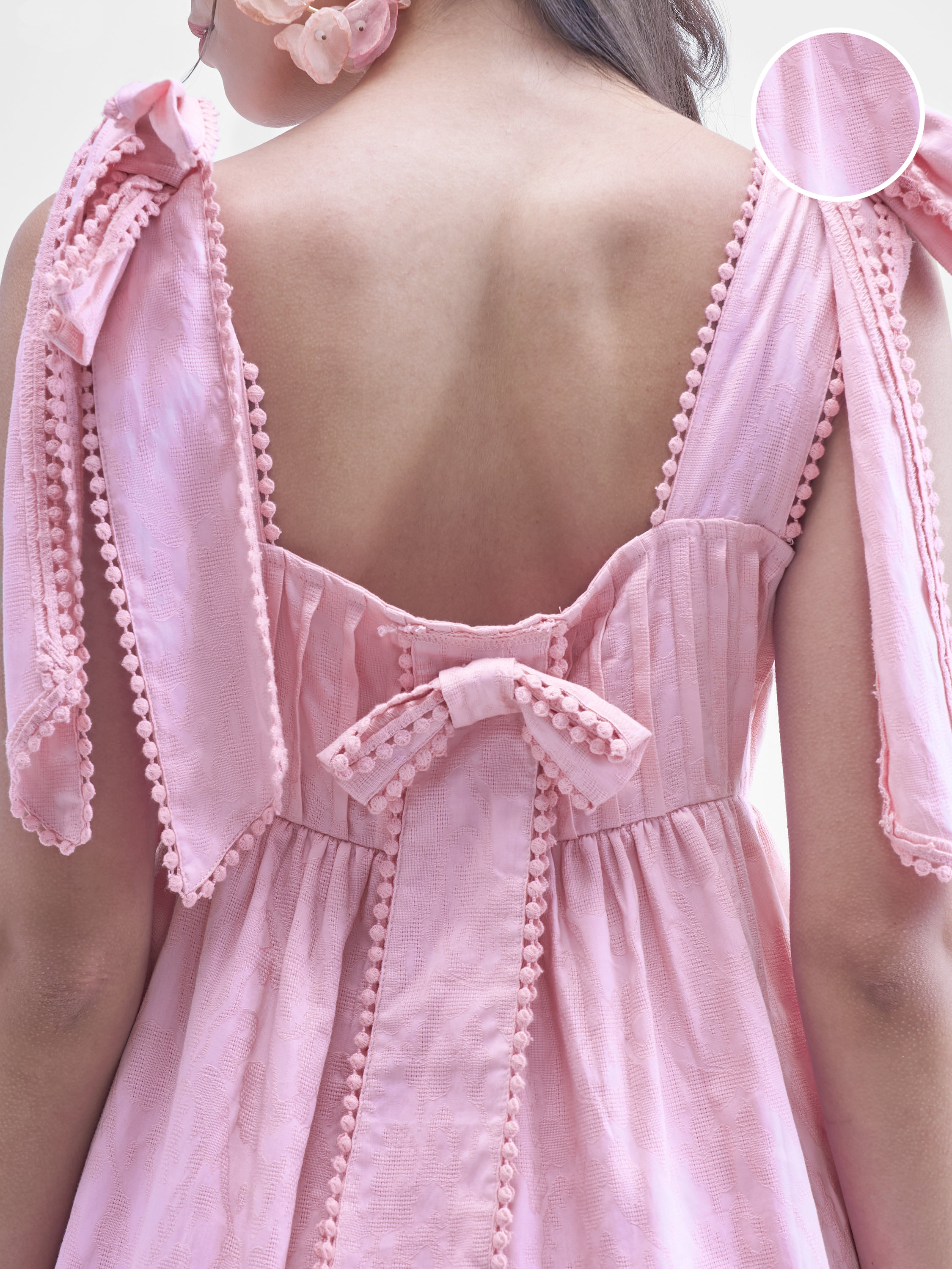 Tokyo Talkies Women Pink Solid Fit and Flare Dress - Pink - Image 5