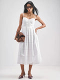 ESPYR By Tokyo Talkies Women White Embroidered Fit and Flare Dress - White - Image 1