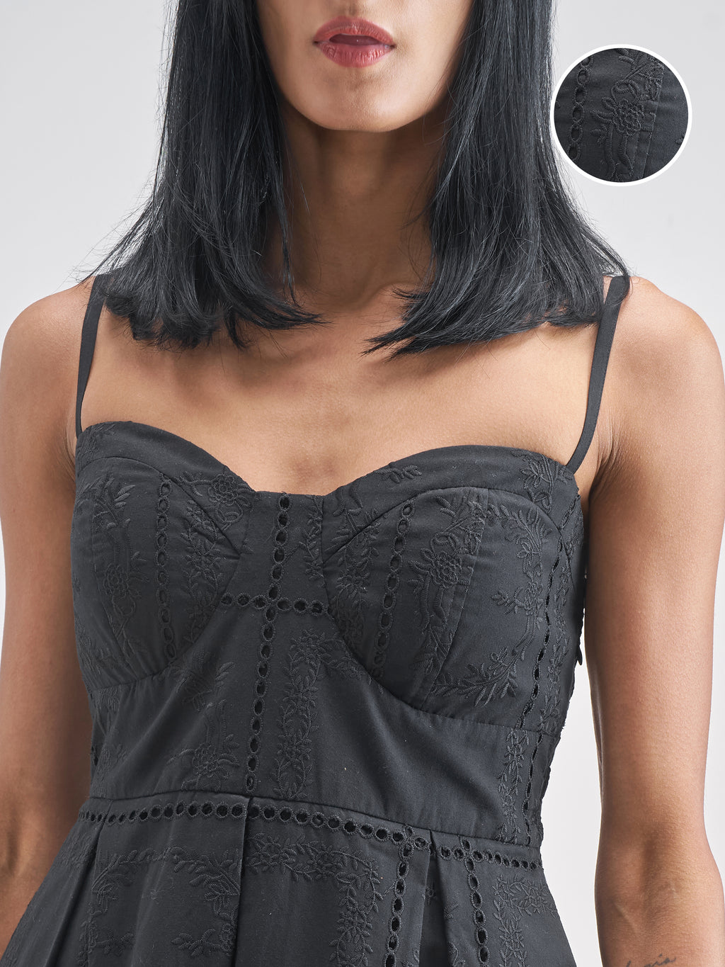 ESPYR By Tokyo Talkies Women Black Embroidered Fit and Flare Dress - Black - Image 5