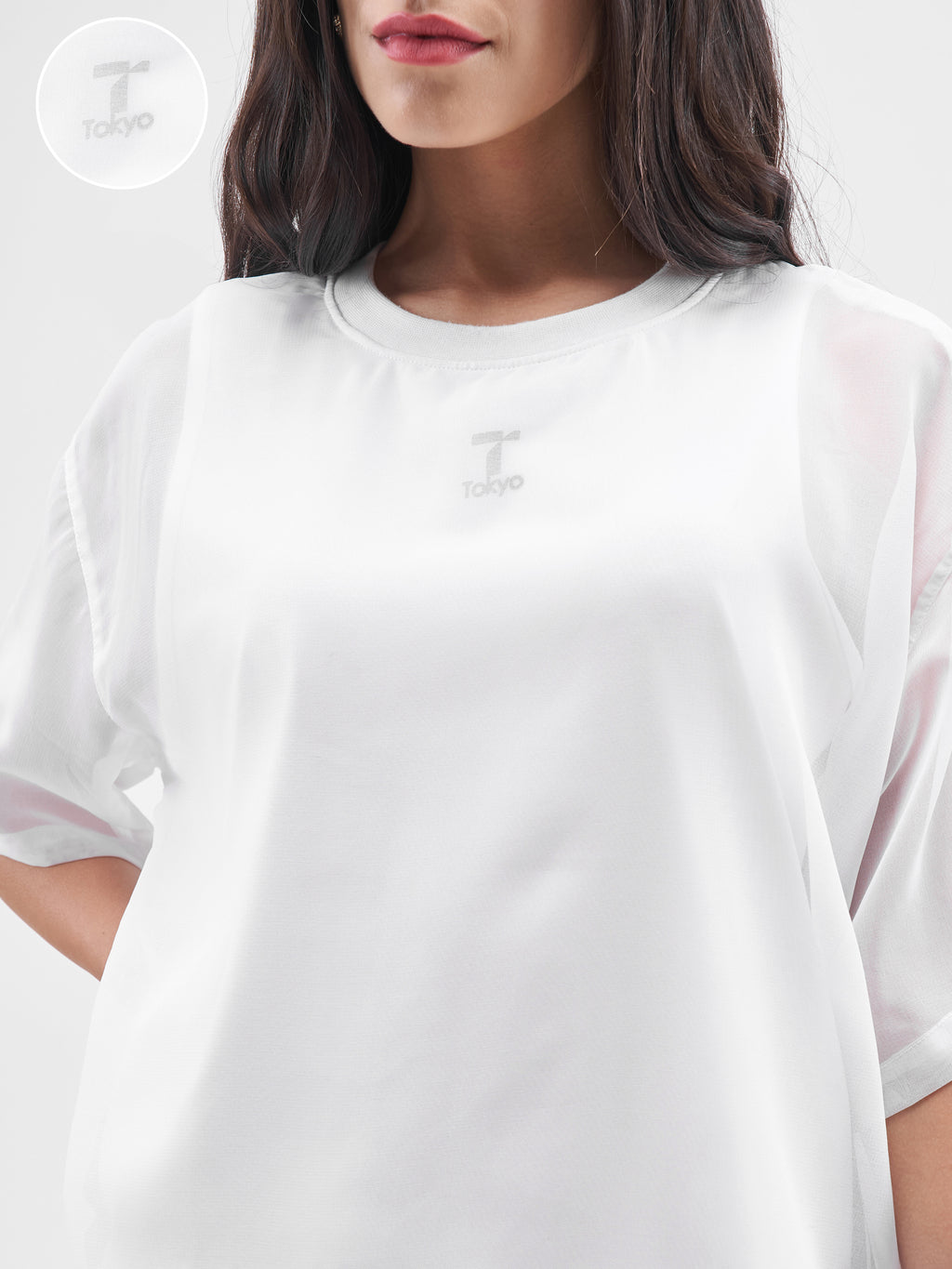 Street By Tokyo Talkies Women White Solid T-Shirt Dress - White - Image 5