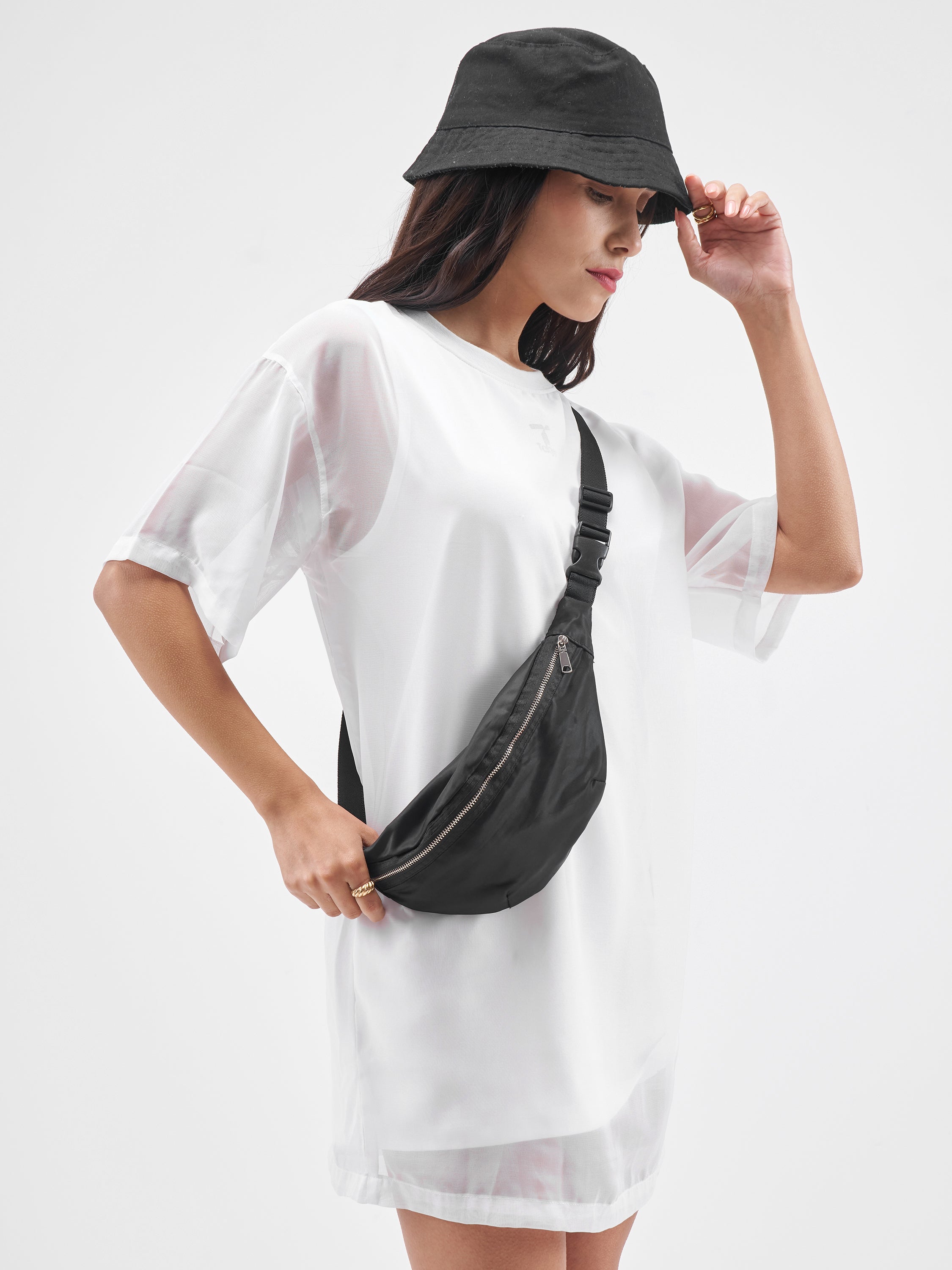 Street By Tokyo Talkies Women White Solid T-Shirt Dress - White - Image 6