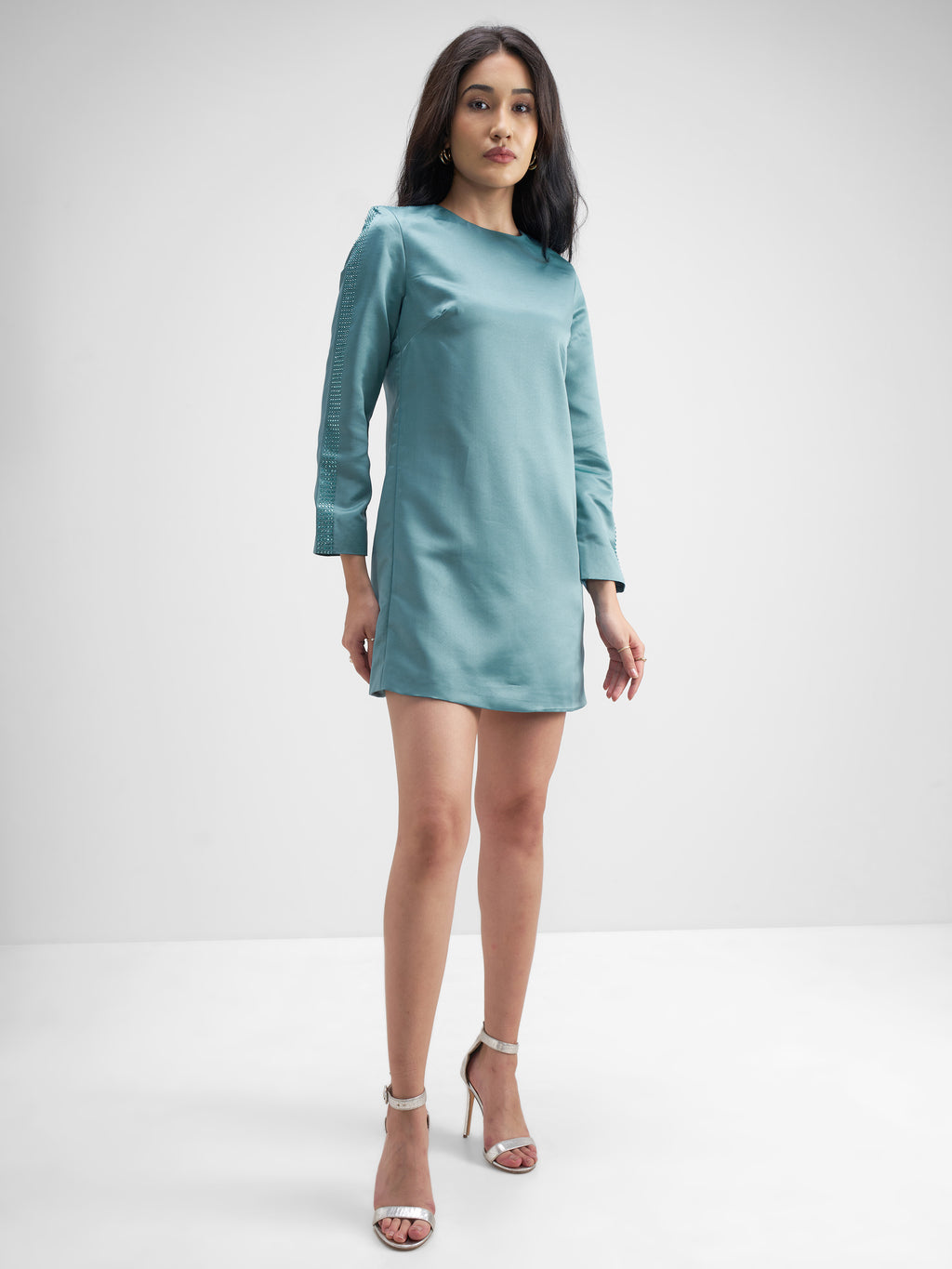 Tokyo Talkies Women Blue Solid Sheath Dress - Blue - Image 2