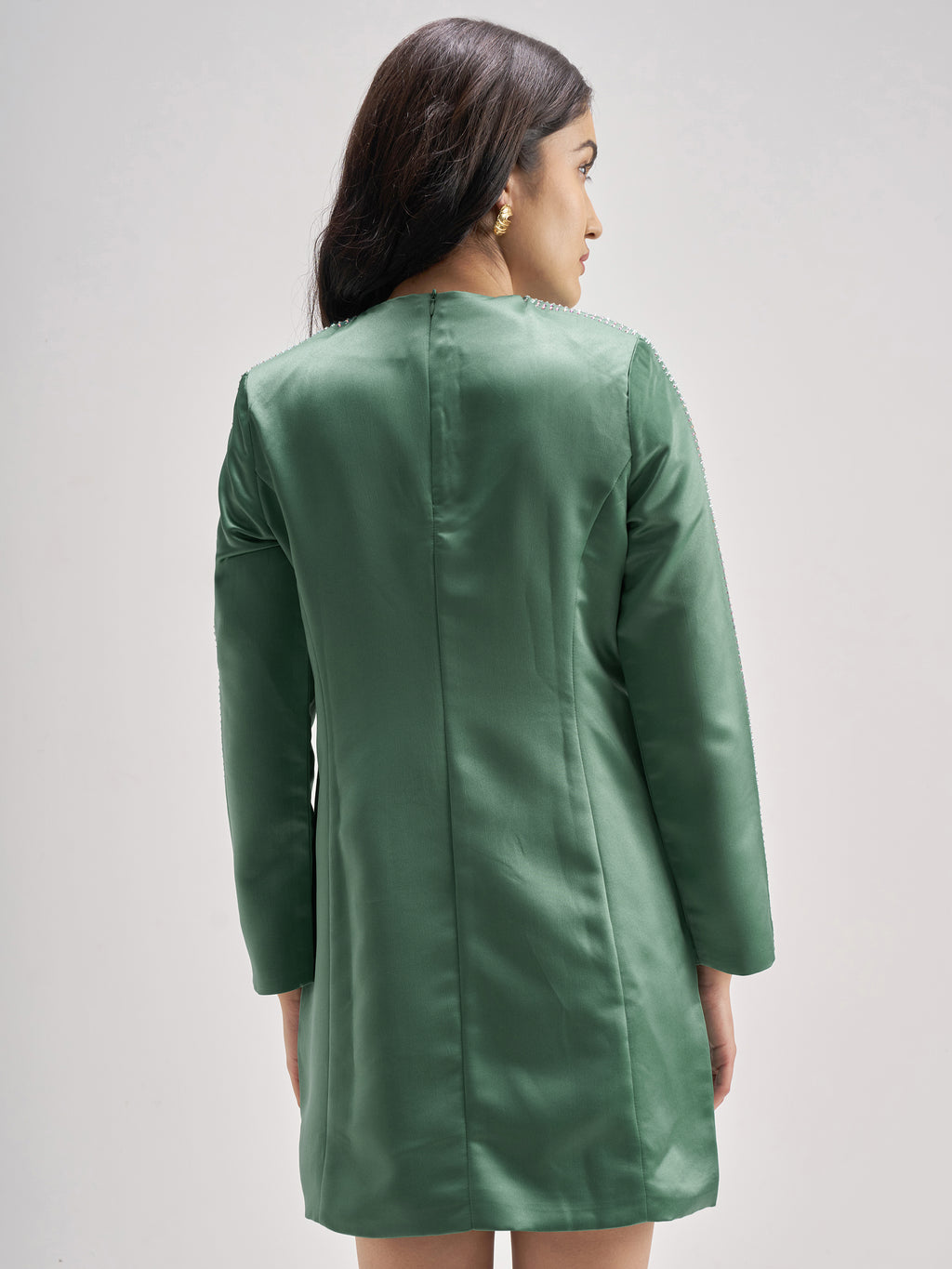 Tokyo Talkies Women Green Solid Sheath Dress - Green - Image 3