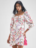 Tokyo Talkies Women White Printed Bodycon Dress - White - Image 1