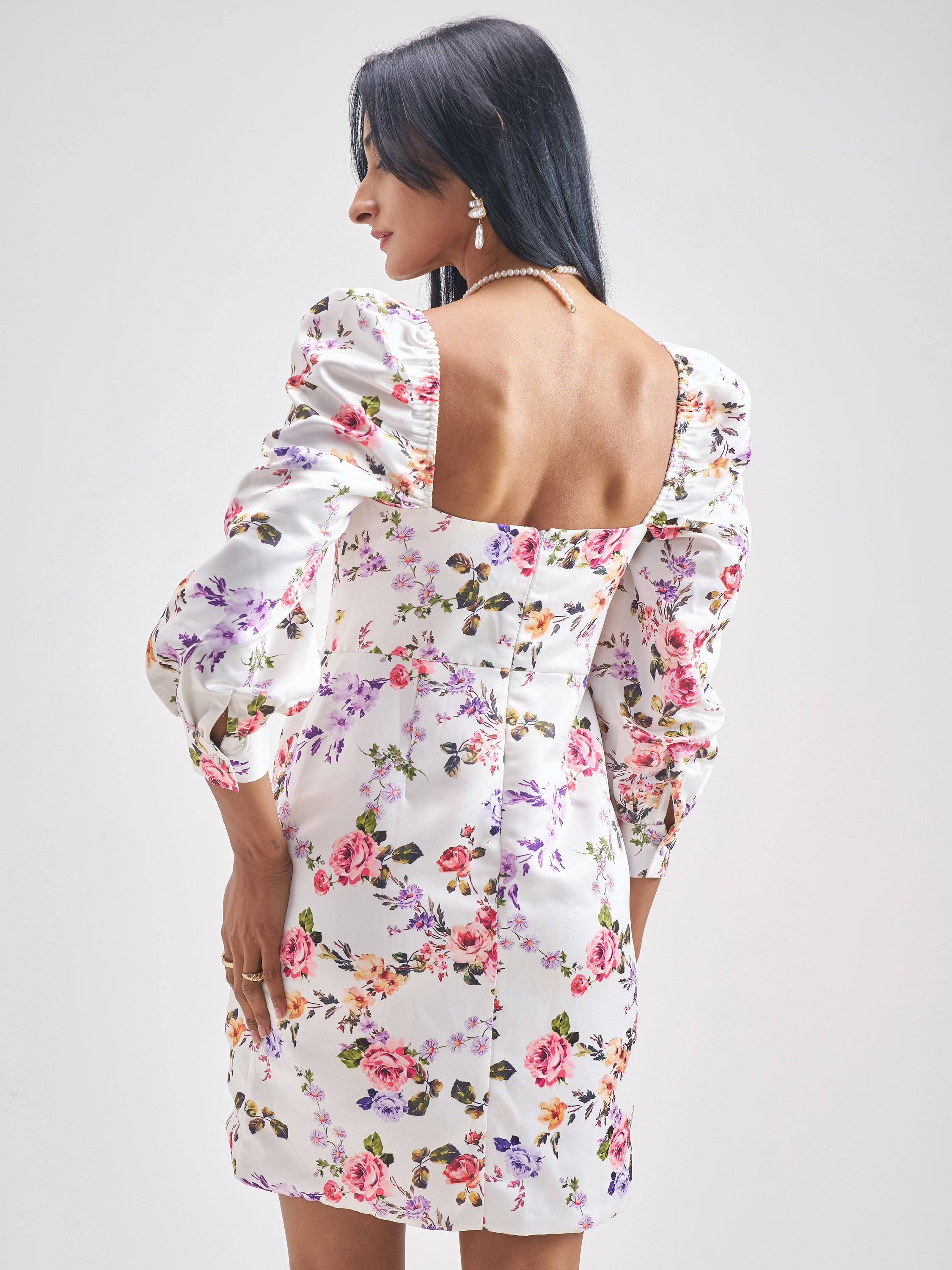 Tokyo Talkies Women White Printed Bodycon Dress - White - Image 3