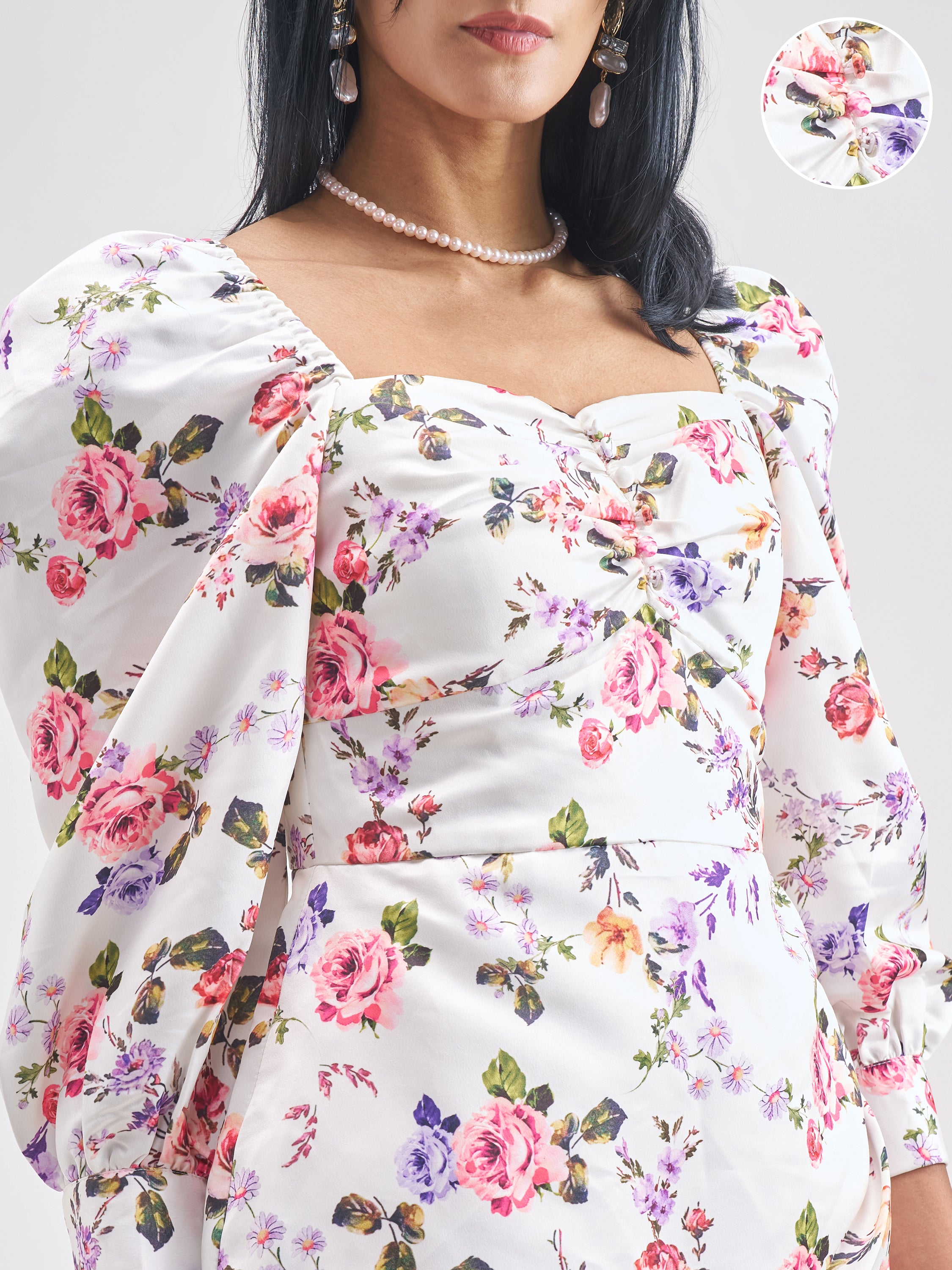 Tokyo Talkies Women White Printed Bodycon Dress - White - Image 5