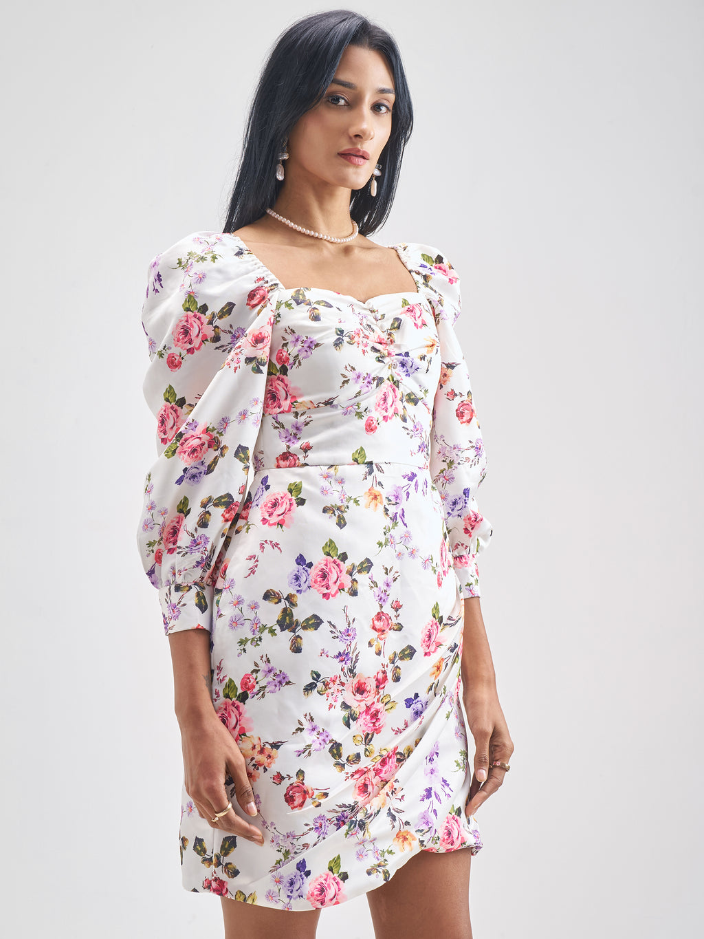 Tokyo Talkies Women White Printed Bodycon Dress - White - Image 6