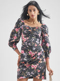 Tokyo Talkies Women Black Printed Bodycon Dress - Black - Image 1