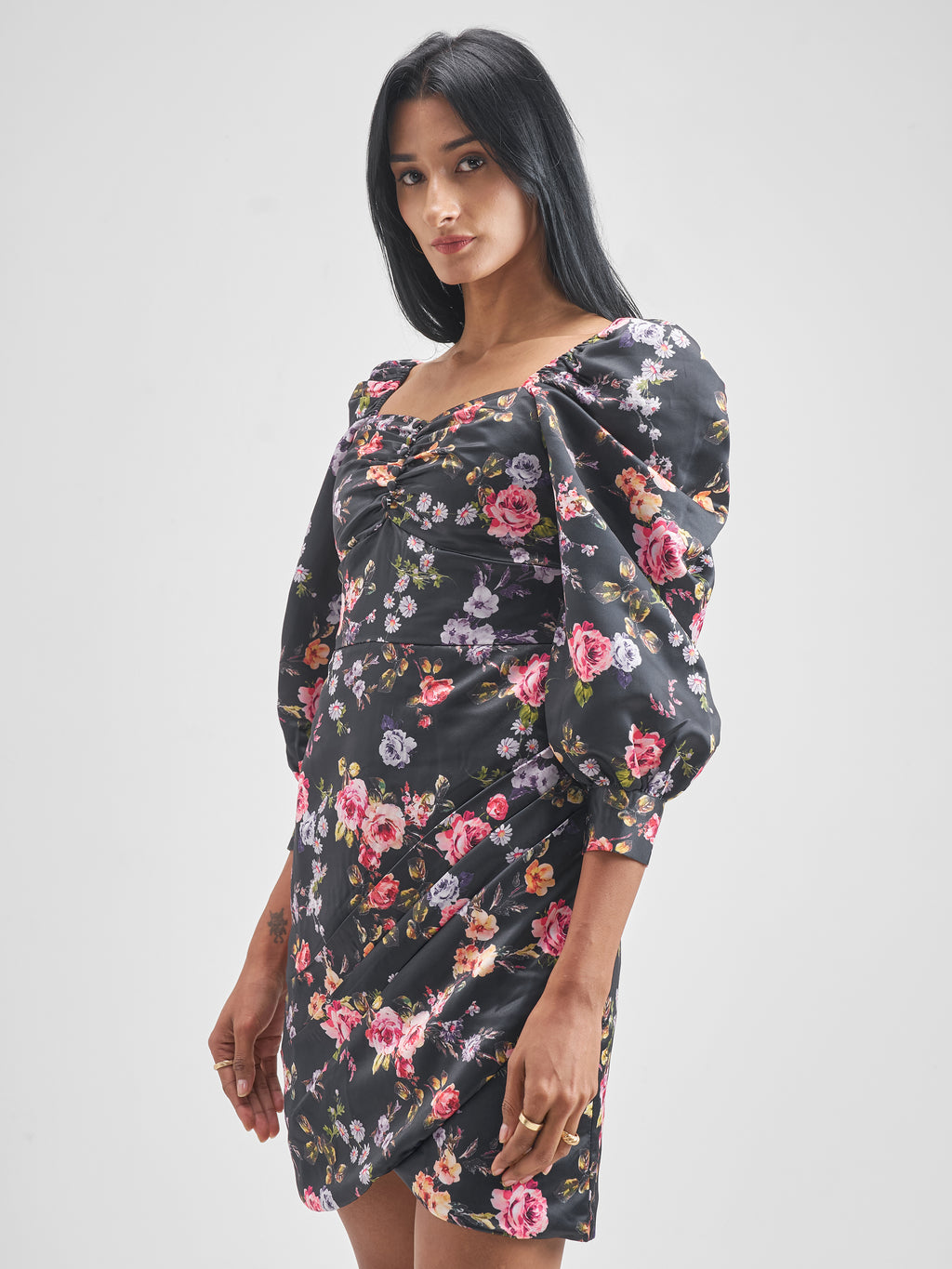 Tokyo Talkies Women Black Printed Bodycon Dress - Black - Image 4