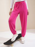 Tokyo Talkies Women Pink Solid Regular Fit Joggers - Pink - Image 1